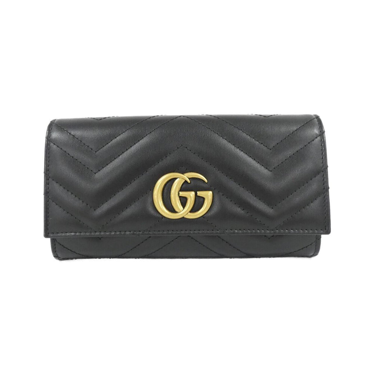 Gucci Black Quilting Leather Long Wallet (Bi-Fold) (Pre-Owned)