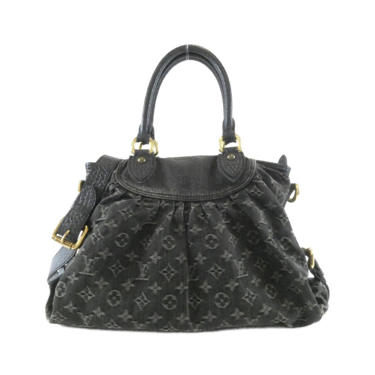 Louis Vuitton Black Denim Canvas Handbag (Pre-Owned)