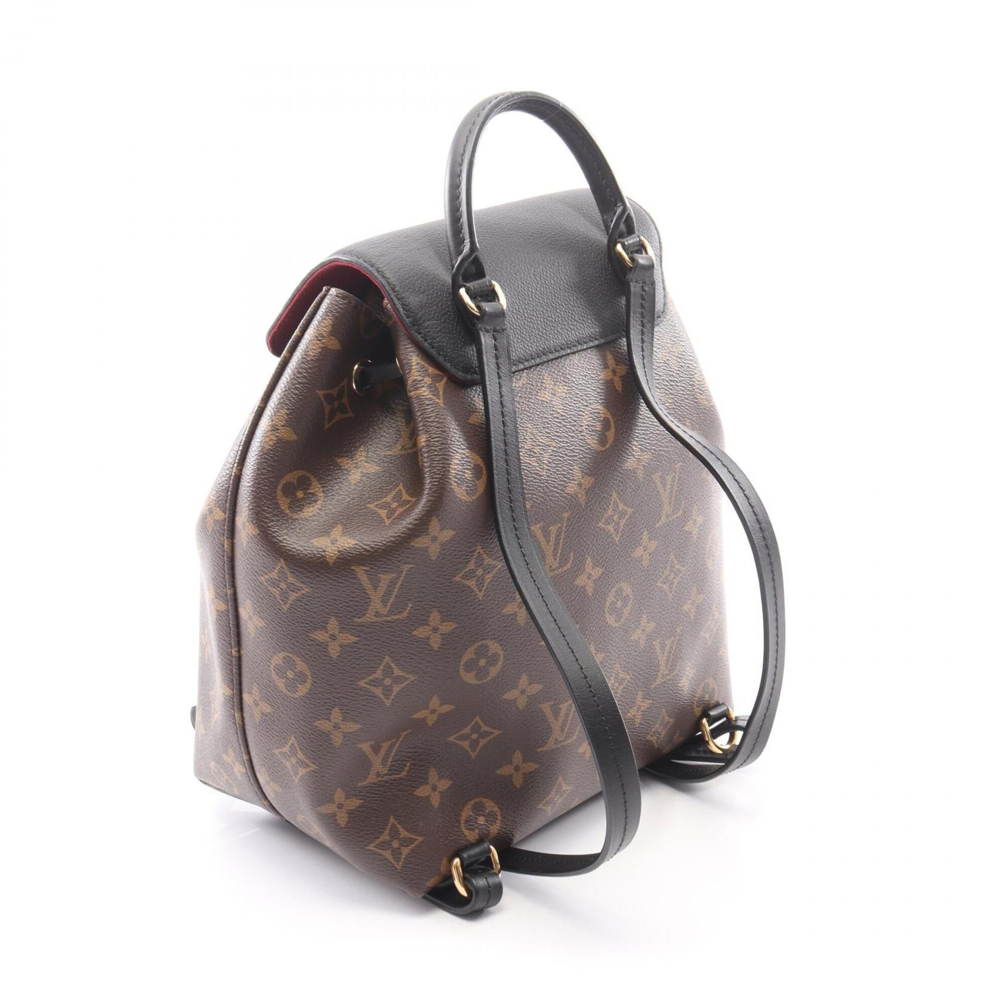 Louis Vuitton Black Brown Pvc Coated Canvas Leather Backpack Handbag (Pre-Owned)