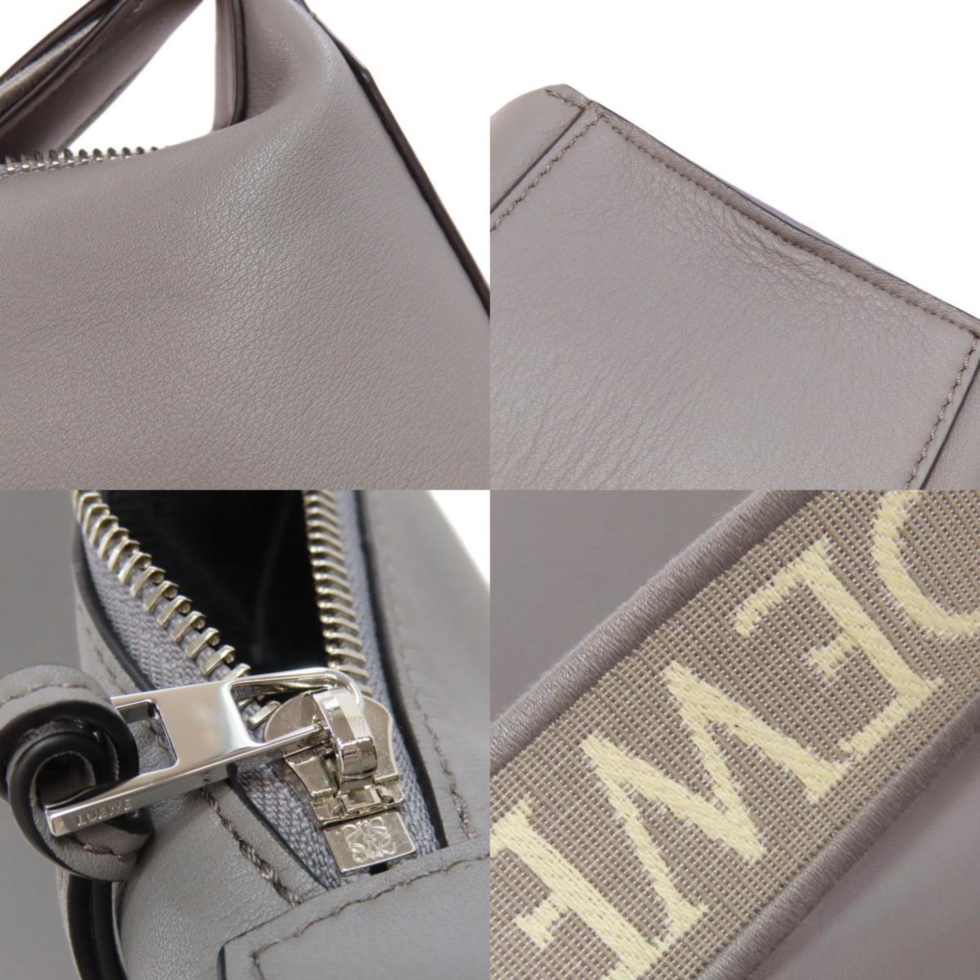 Loewe Gray Leather Shoulder Bag (Pre-Owned)