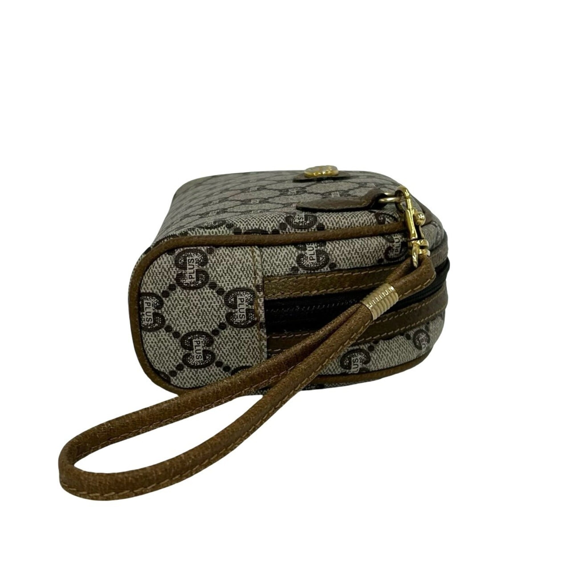 Gucci Brown Leather Pvc Clutch Bag Shoulder Bag (Pre-Owned)
