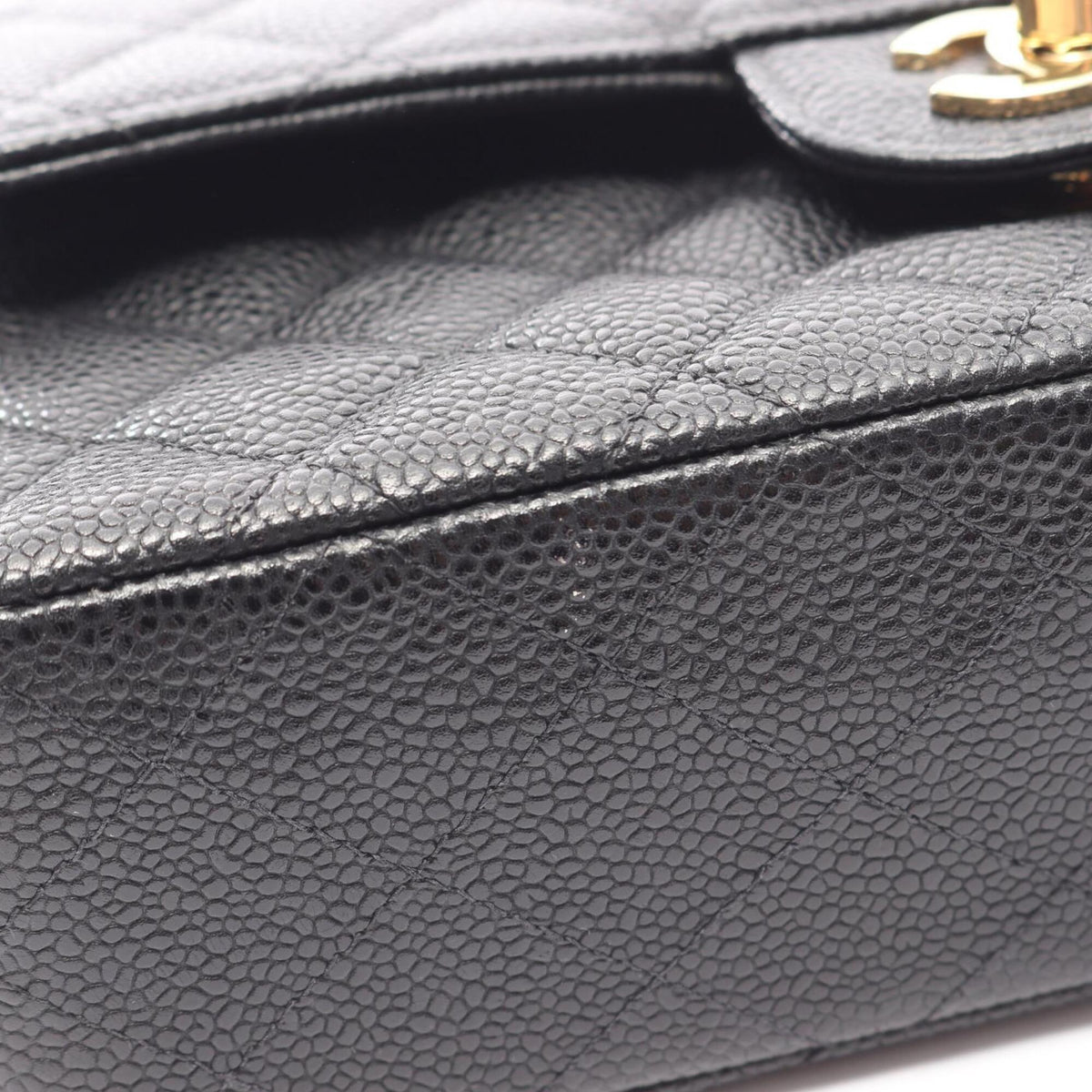Chanel Black Leather Handbag Shoulder Bag (Pre-Owned)