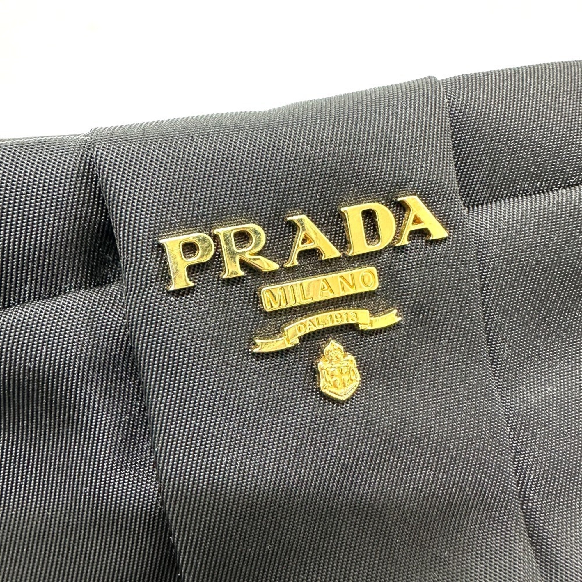 Prada Black Leather Nylon Pouch (Pre-Owned)