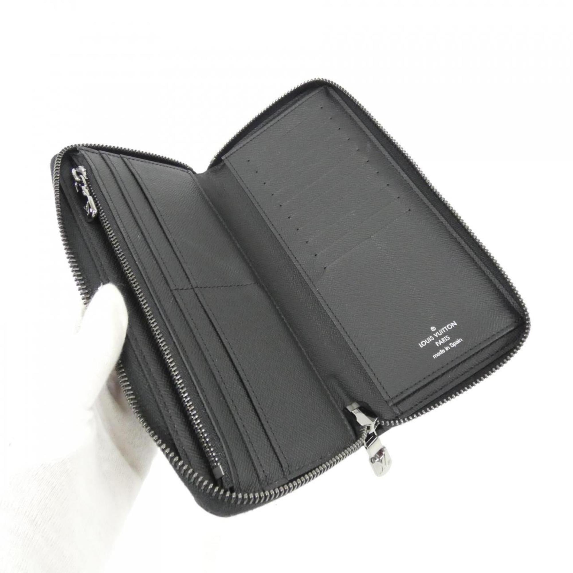 Louis Vuitton Black Coated Canvas Long Wallet (Bi-Fold) (Pre-Owned)