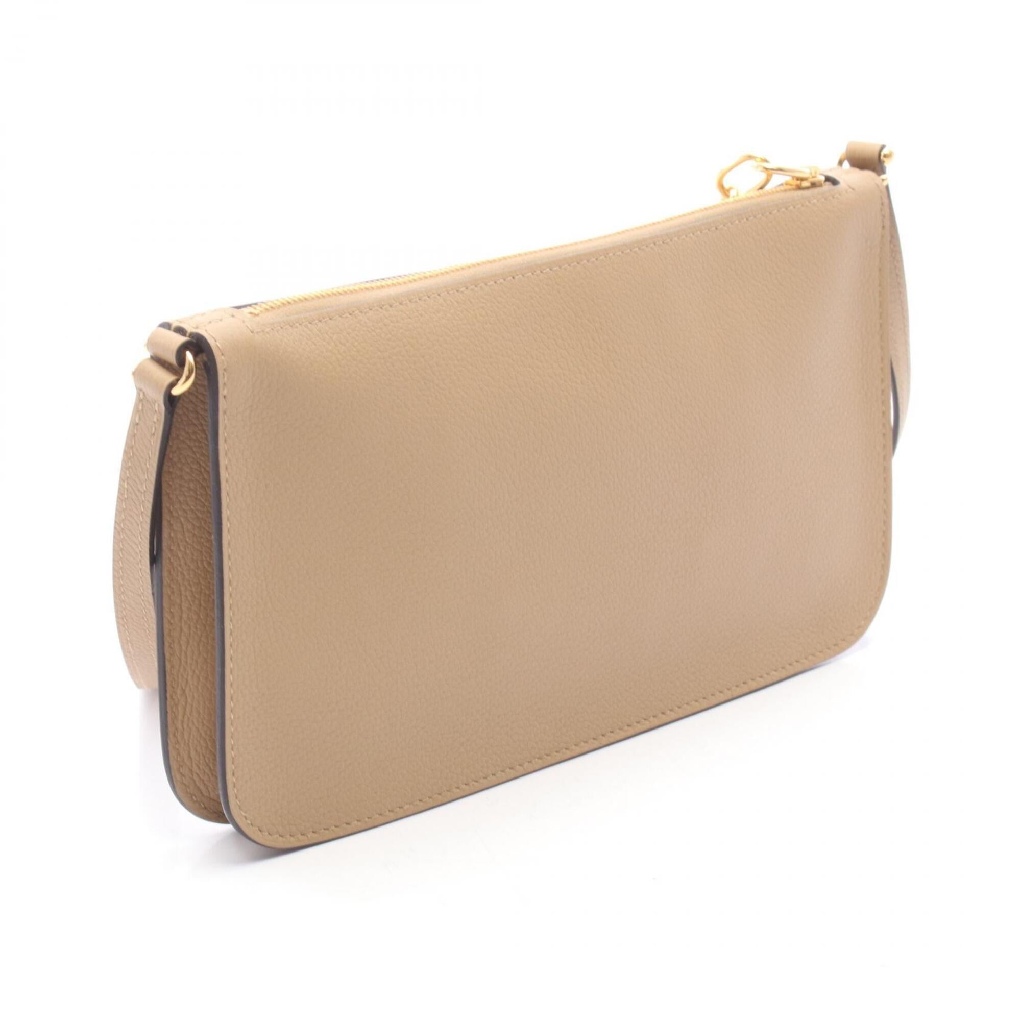 Hermes Brown Kraft Evercalf Leather Leather Handbag Shoulder Bag (Pre-Owned)