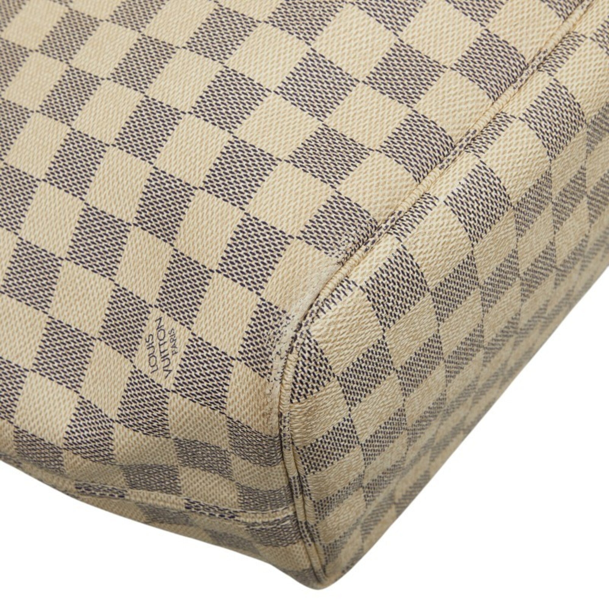 Louis Vuitton Damier Azur White Pvc Leather Tote Bag (Pre-Owned)