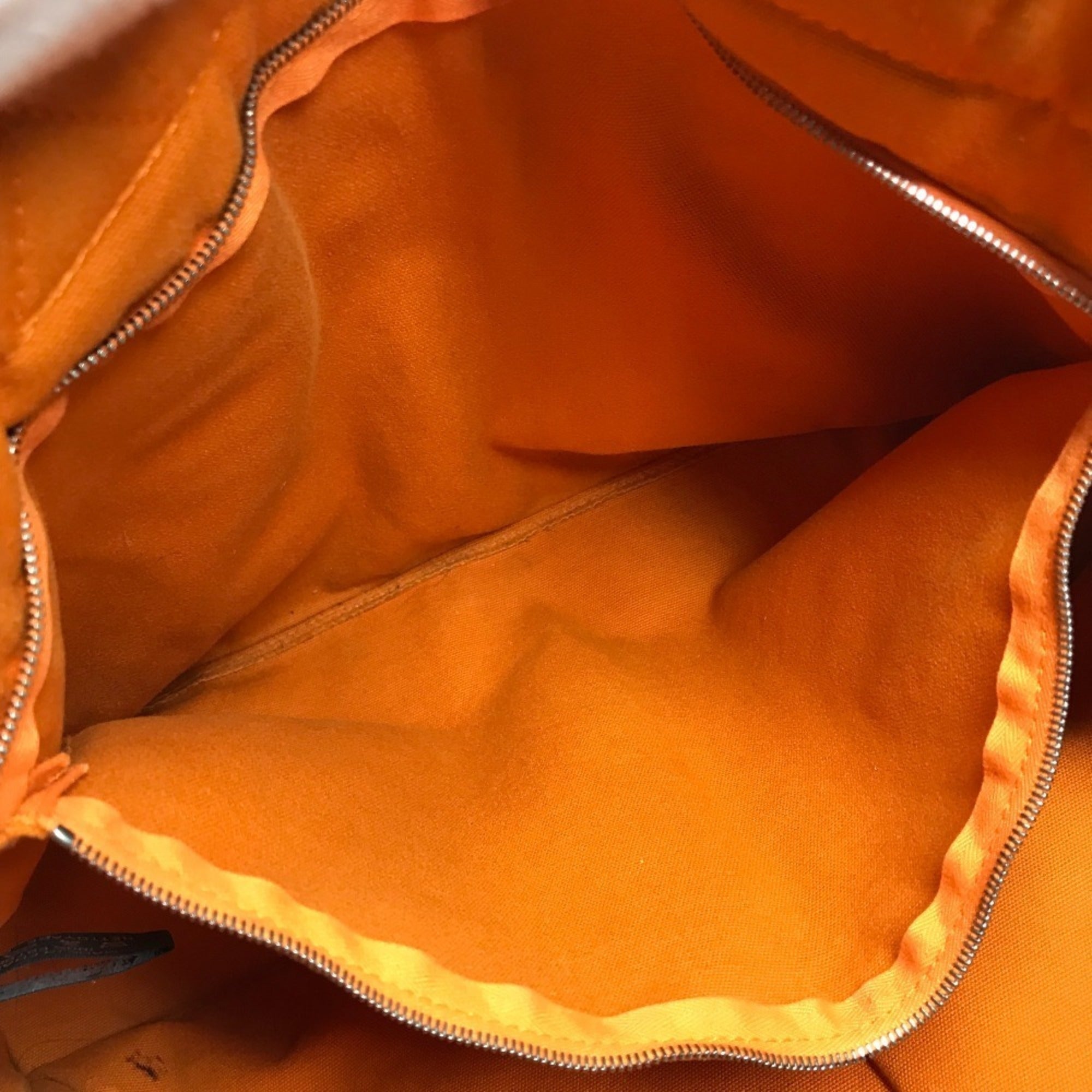 Hermes Orange Red Color Cotton Handbag Tote Bag (Pre-Owned)