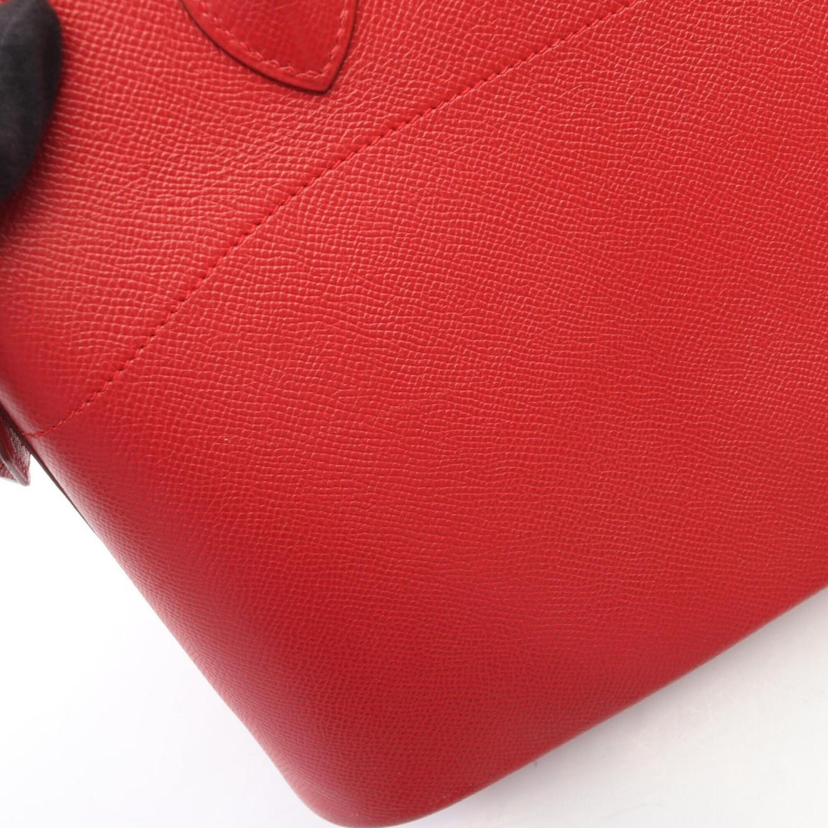 Hermes Red Color Courchevel Leather Handbag (Pre-Owned)