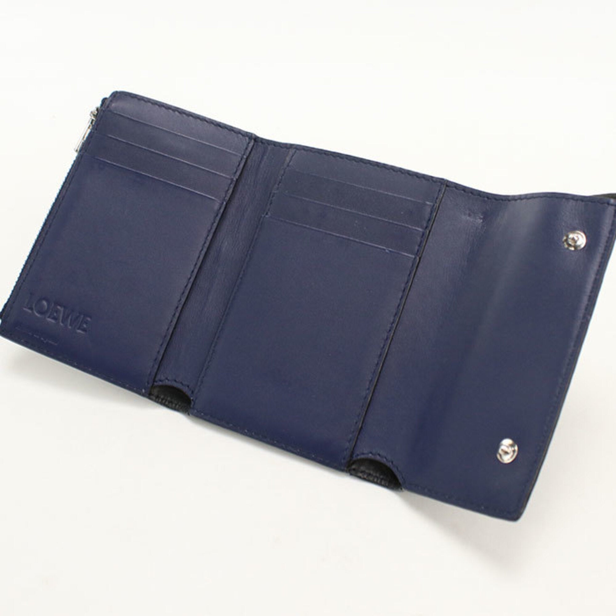 Loewe Navy Leather Wallet (Tri-Fold) (Pre-Owned)