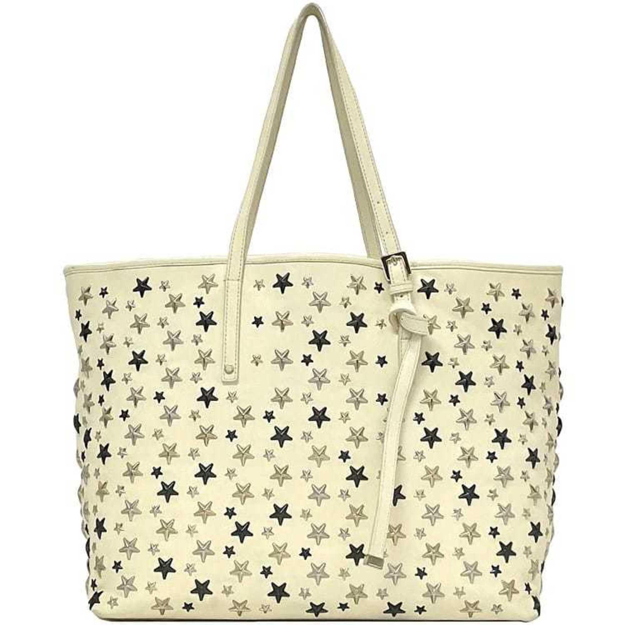 Jimmy Choo Cream White Leather Tote Bag (Pre-Owned)
