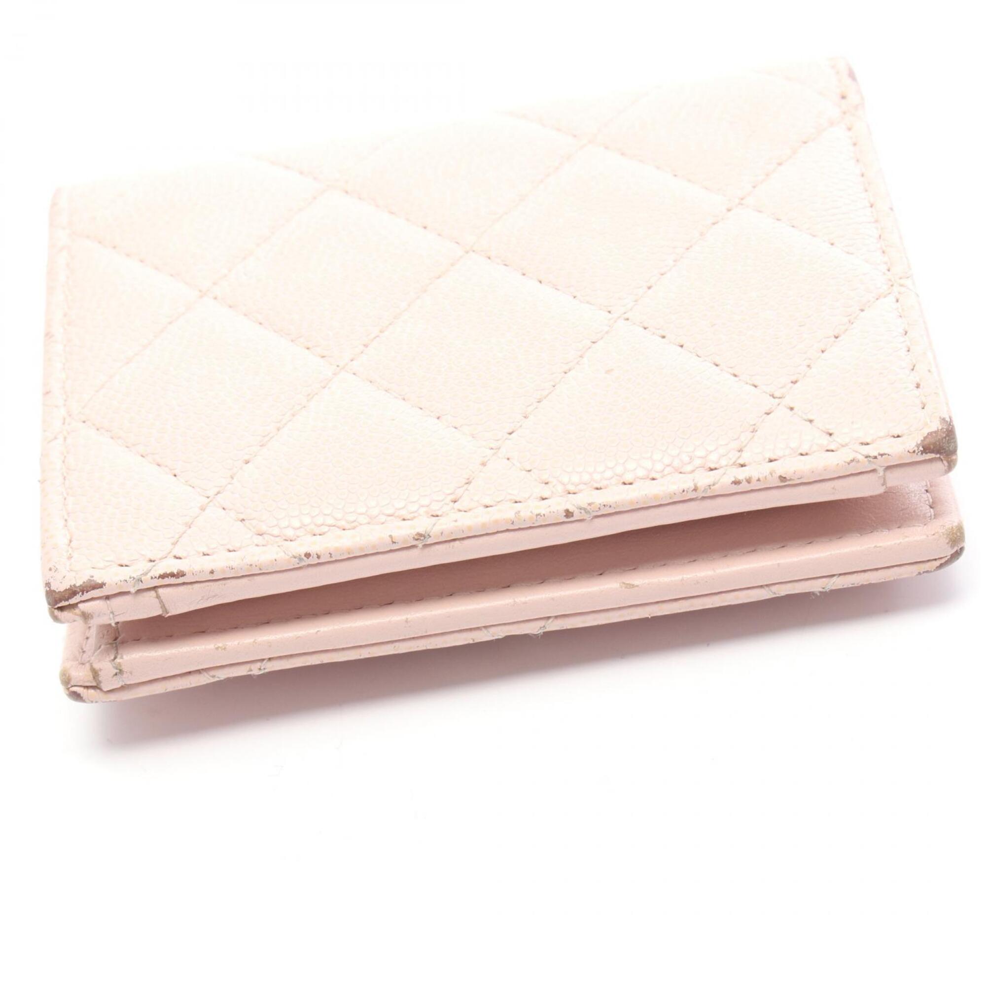 Chanel Pink Grained Calfskin Wallet (Bi-Fold) (Pre-Owned)
