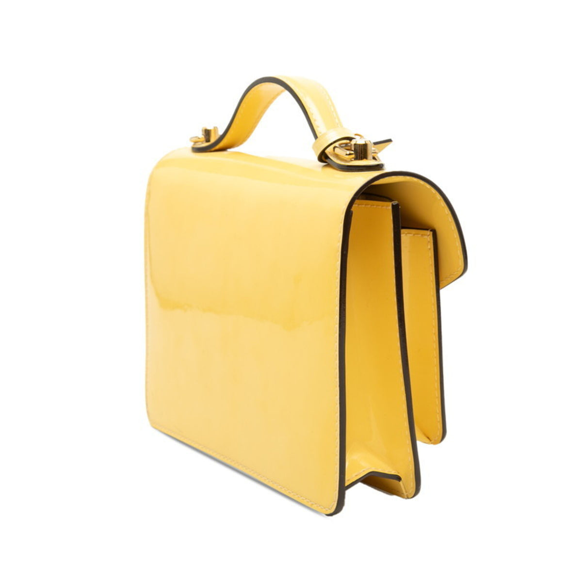 Louis Vuitton Vernis Yellow Patent Leather Handbag Shoulder Bag (Pre-Owned)