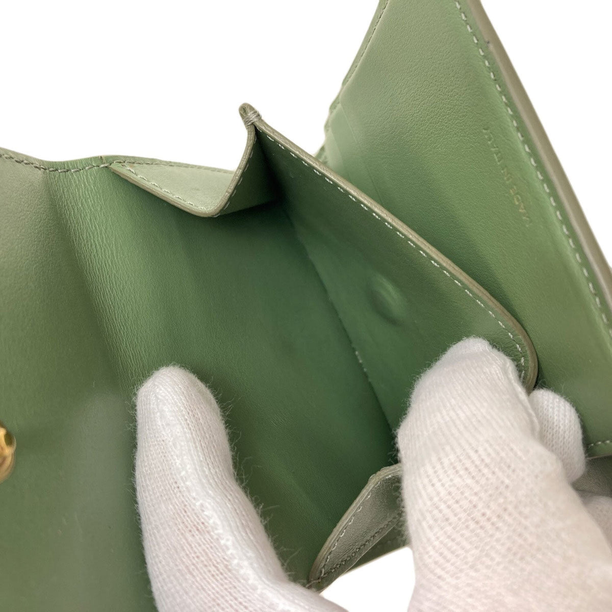 Celine Green Leather Wallet (Bi-Fold) (Pre-Owned)
