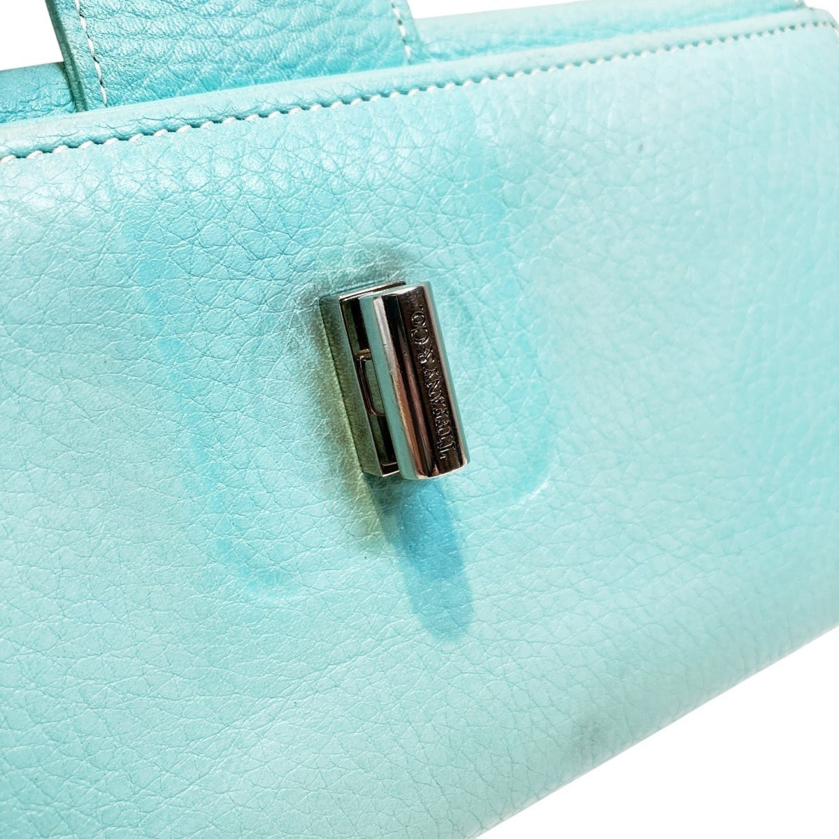 Tiffany Blue Emerald Green Leather Long Wallet (Bi-Fold) (Pre-Owned)