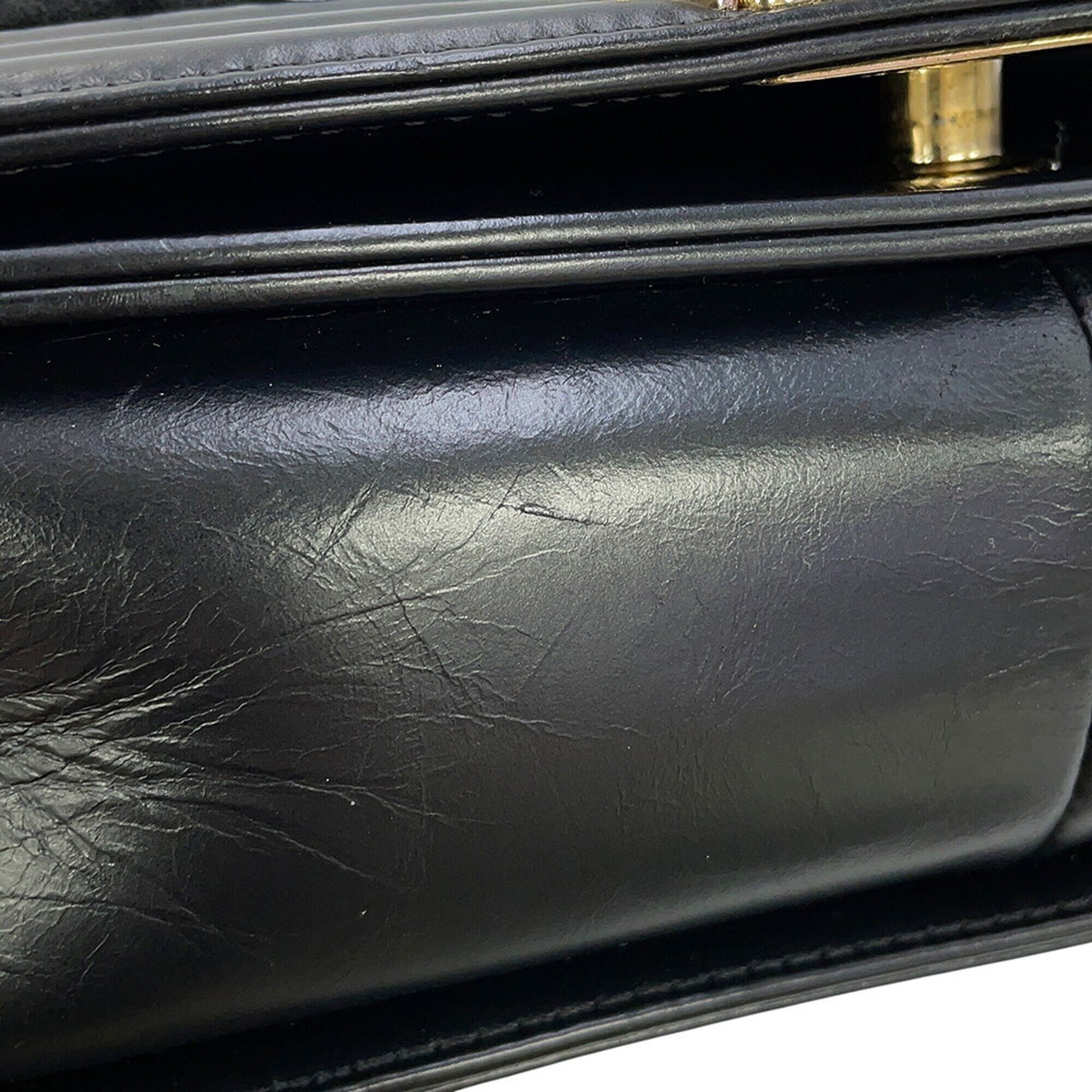 Chanel Boy Chanel Black Leather Handbag Shoulder Bag (Pre-Owned)