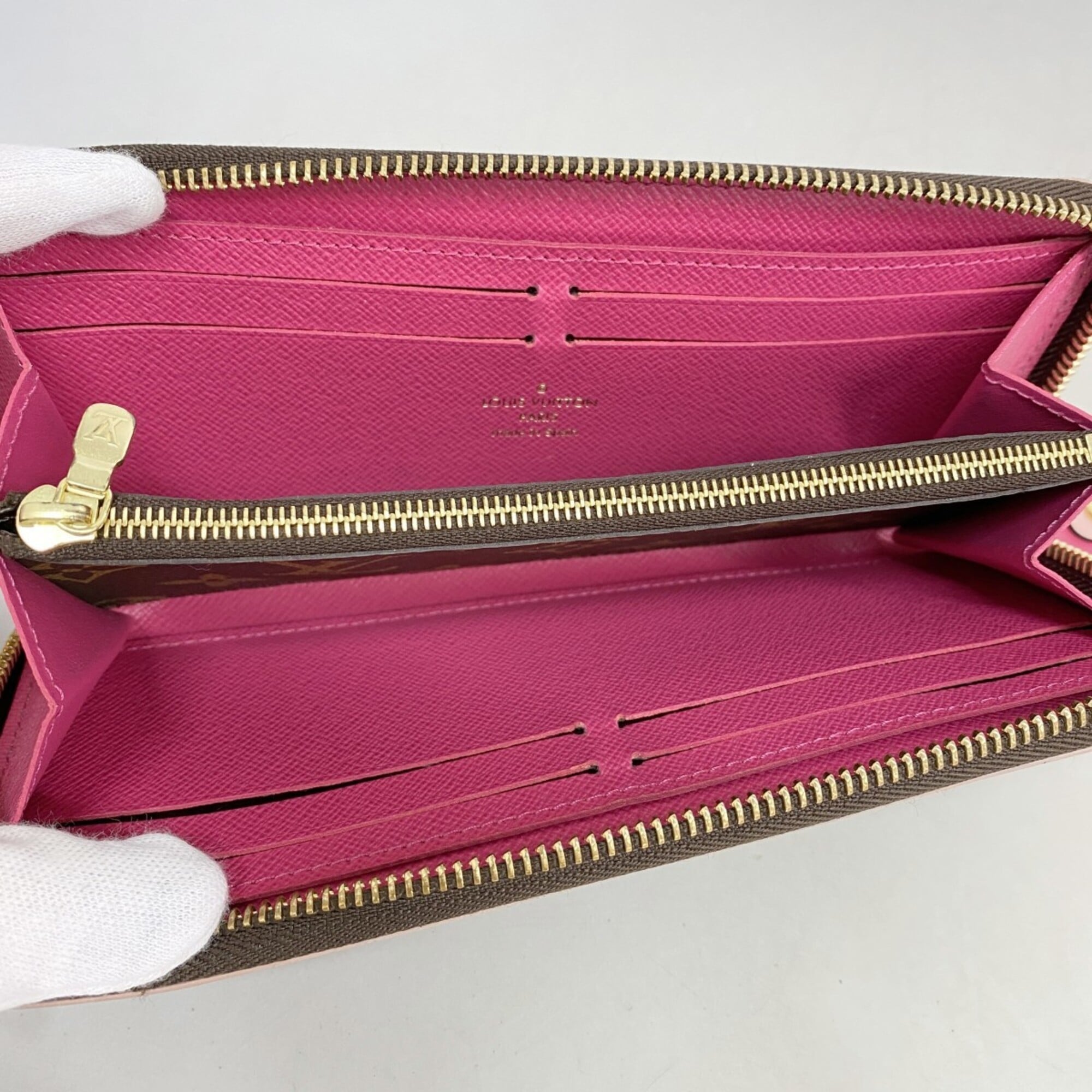 Louis Vuitton Brown Hot Pink Long Wallet (Bi-Fold) (Pre-Owned)