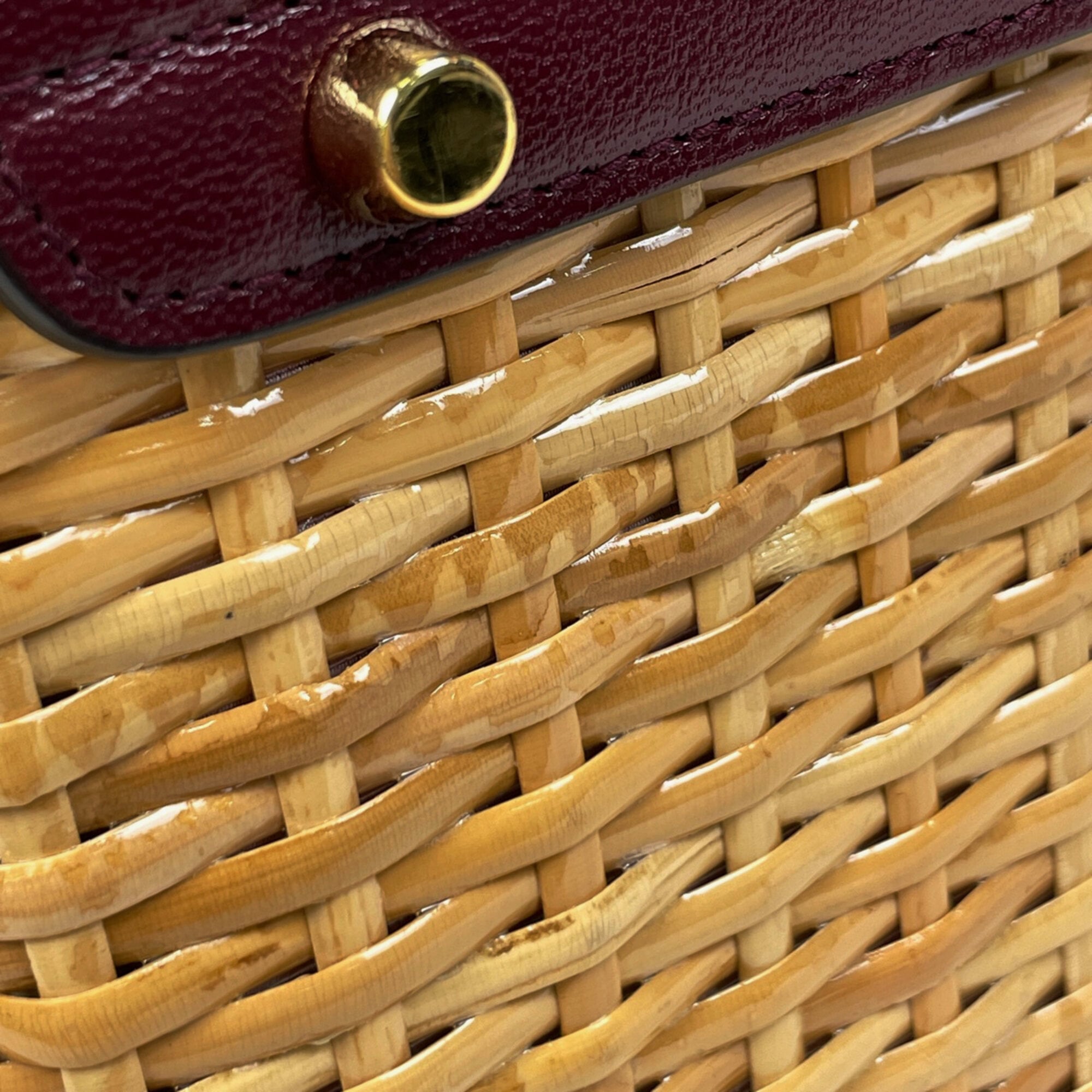 Gucci Beige Bordeaux Leather Handbag Shoulder Bag (Pre-Owned)