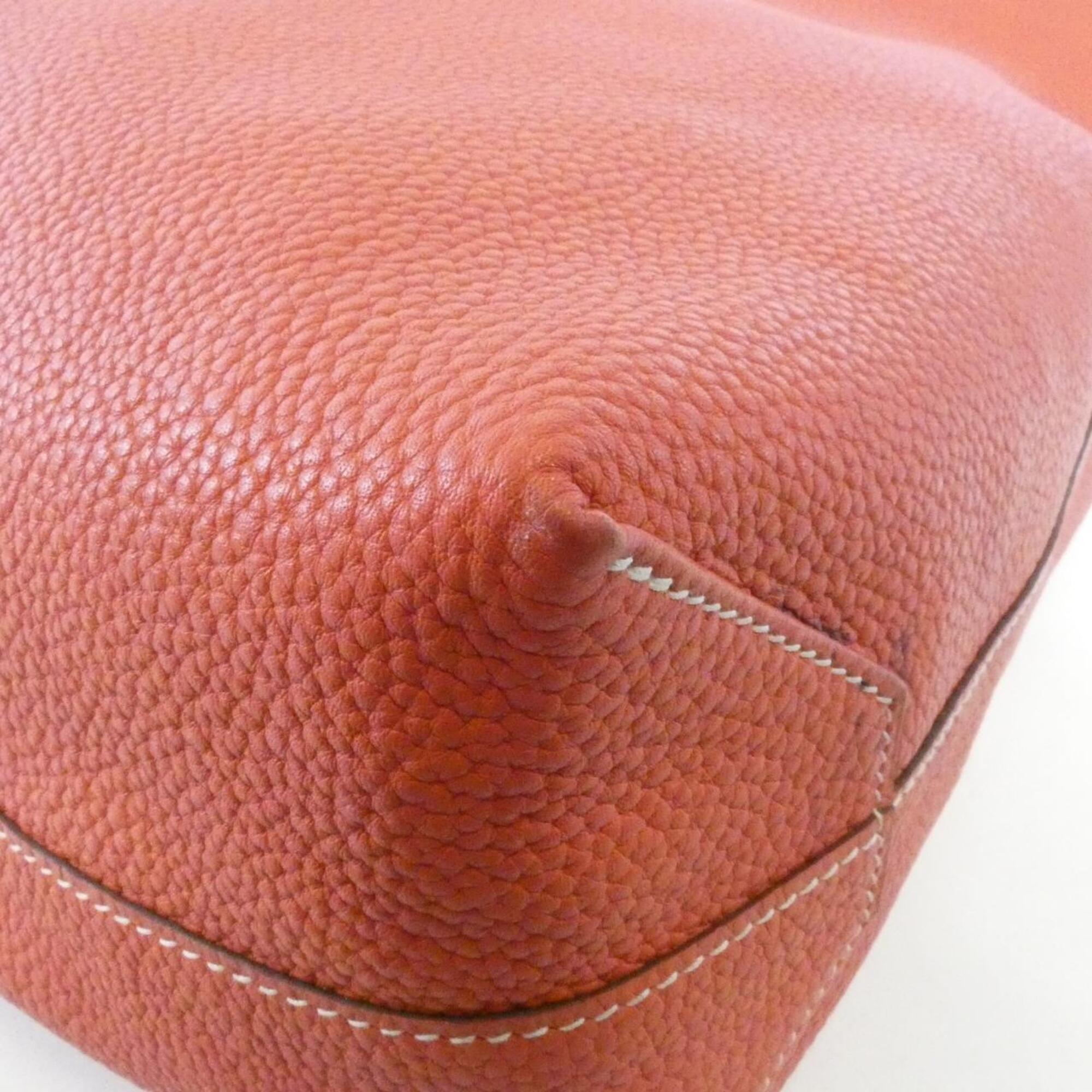 Hermes Bougainvillier Gray Red Color Taurillon Clemence Leather Handbag (Pre-Owned)