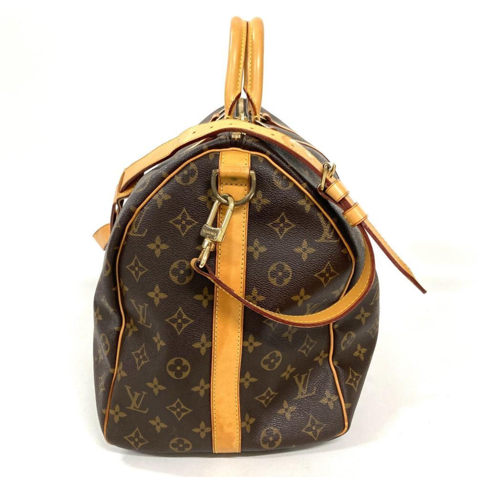Louis Vuitton Brown Monogram Canvas Leather Boston Bag (Pre-Owned)