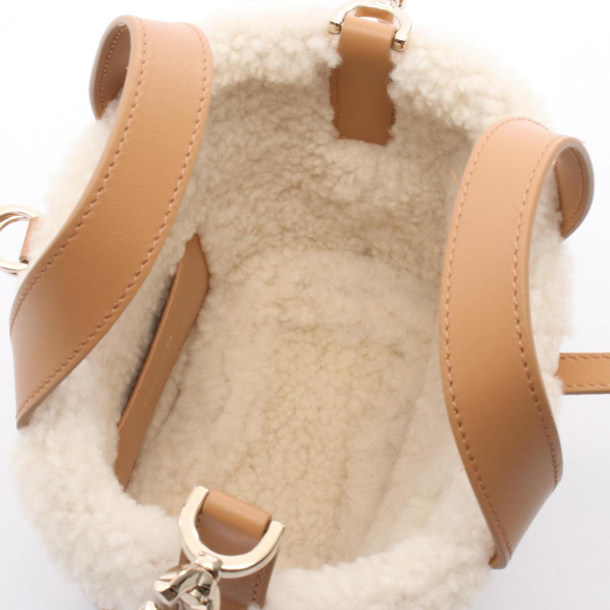 Christian Dior Brown White Leather Leather Handbag (Pre-Owned)