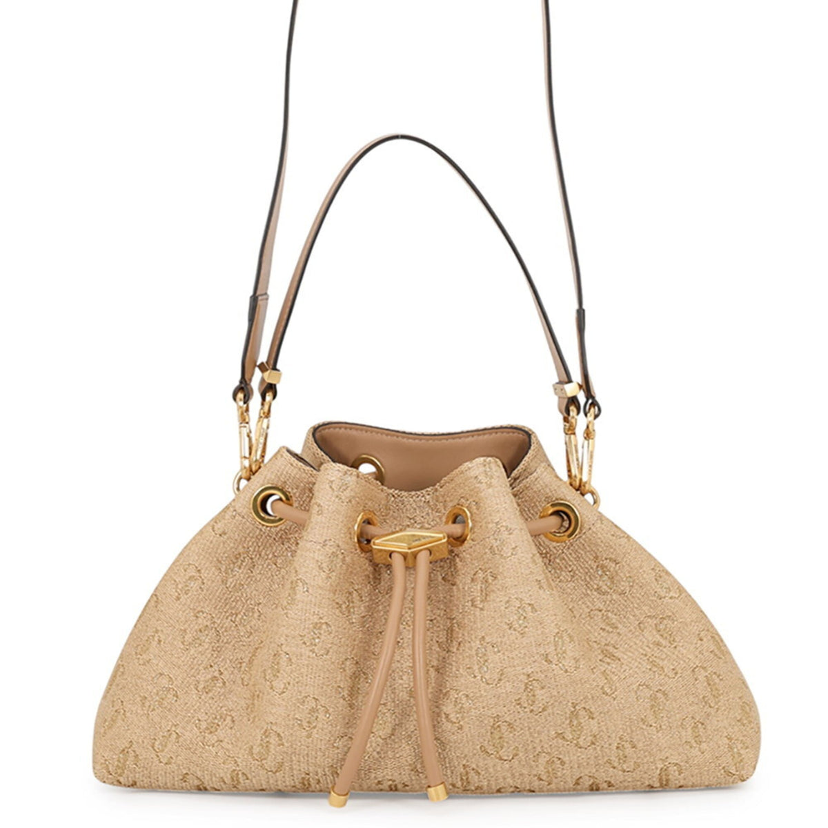 Jimmy Choo Beige Raffia Handbag Shoulder Bag (Pre-Owned)