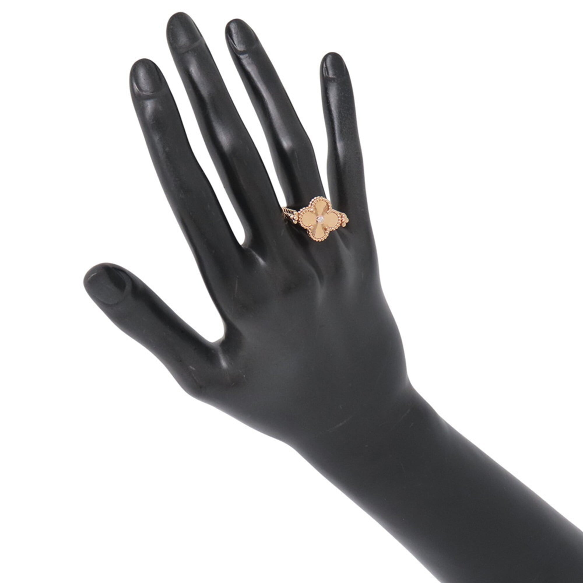 Van Cleef & Arpels Pink Gold Gray Pink Gold (18K) Band Ring (Pre-Owned)