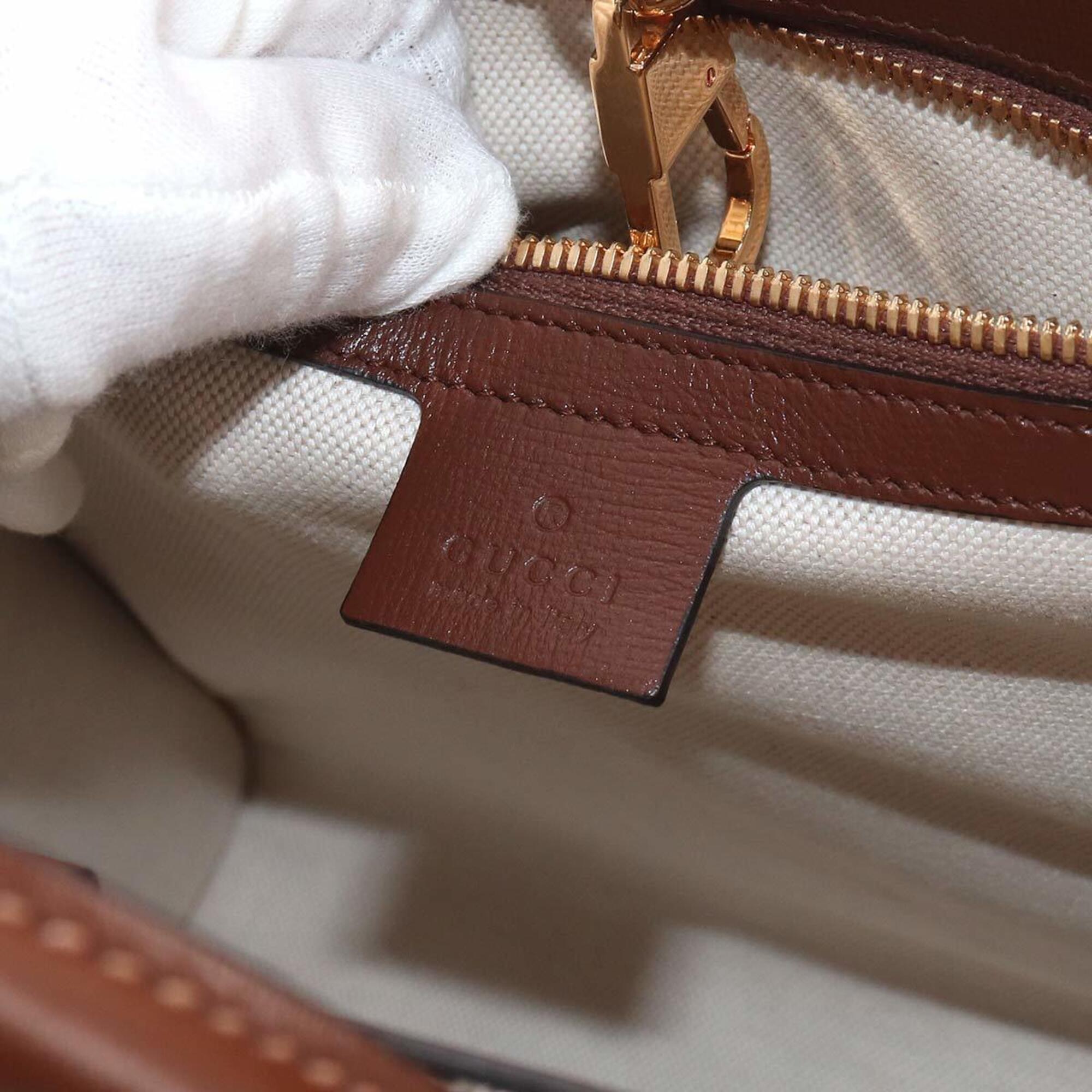 Gucci Beige Brown Gg Supreme Leather Handbag Tote Bag (Pre-Owned)
