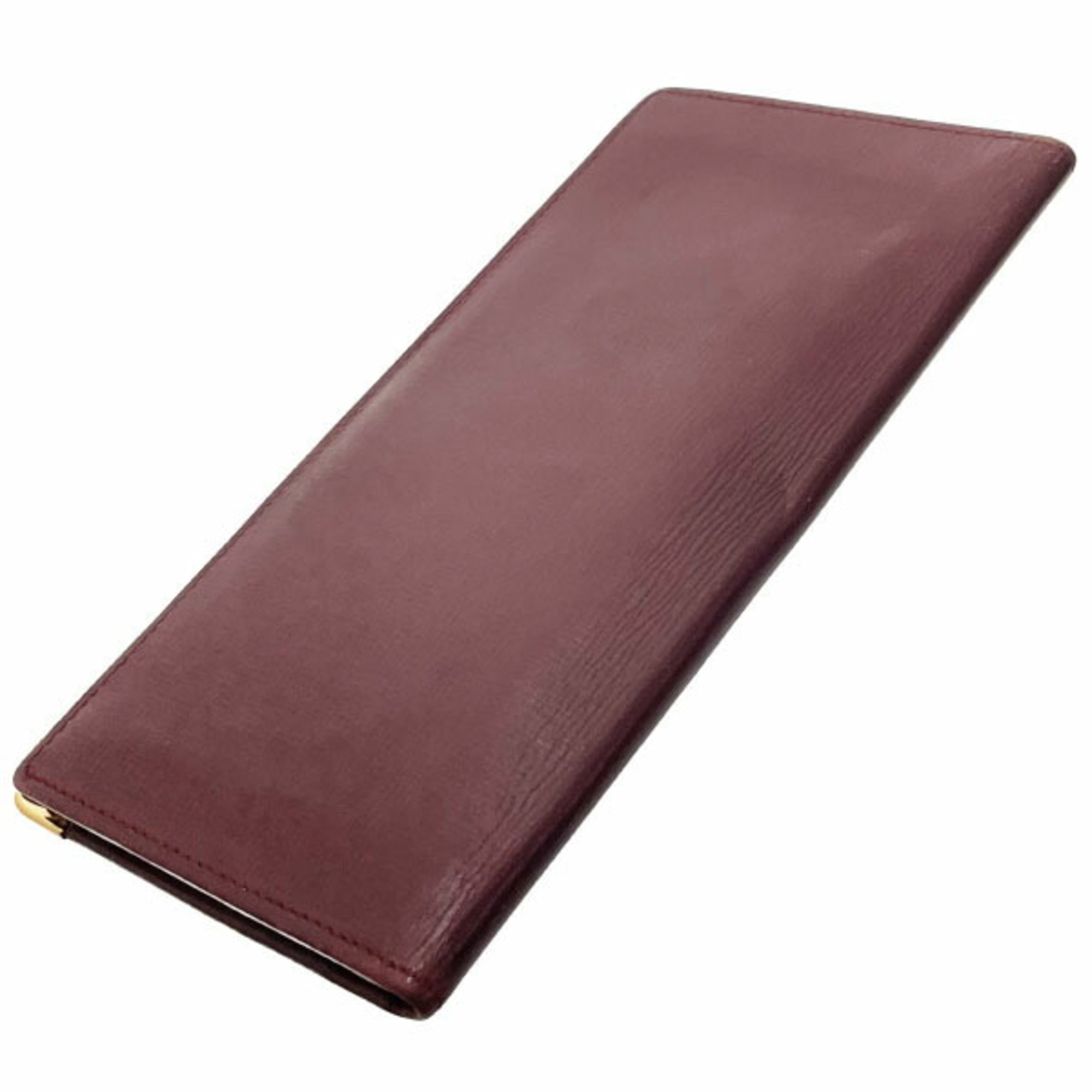 Cartier Must Bordeaux Leather Long Bill Wallet (Bi-Fold) (Pre-Owned)