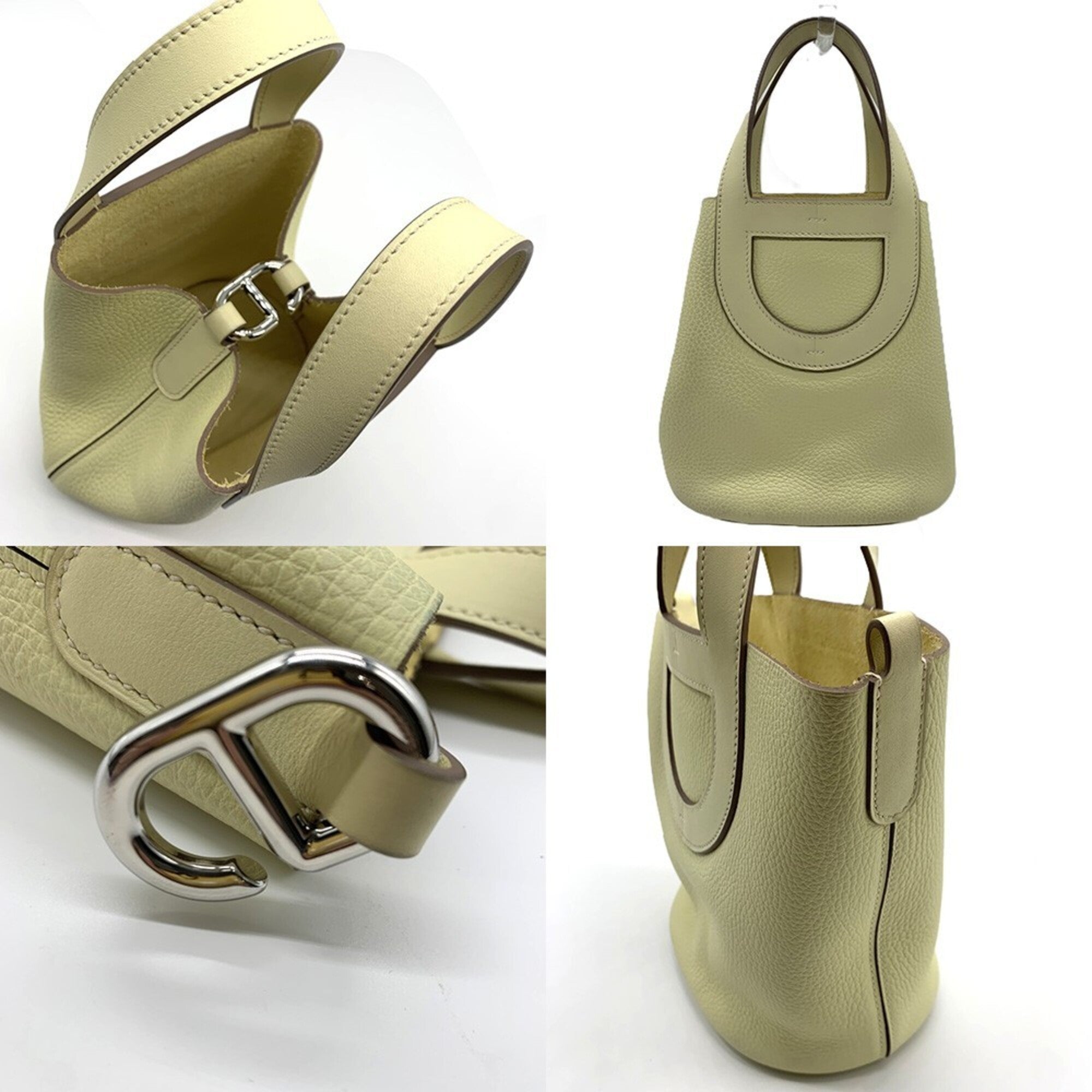 Hermes Yellow Taurillon Clemence Leather Handbag (Pre-Owned)