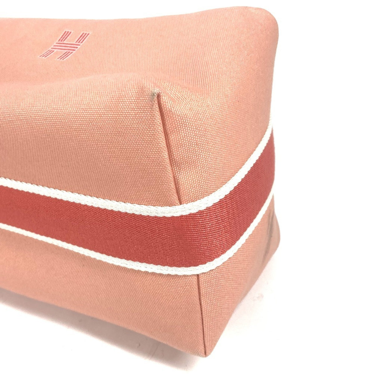 Hermes Pink Canvas Handbag Pouch Vanity Bag (Pre-Owned)