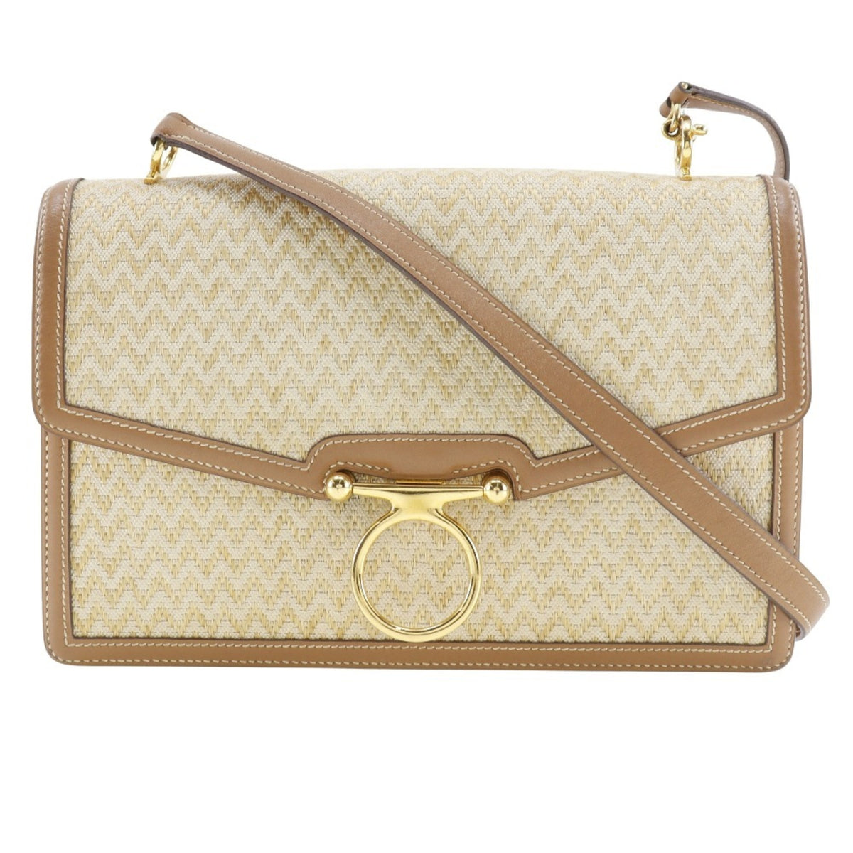 Hermes Canvas Shoulder Bag (Pre-Owned)