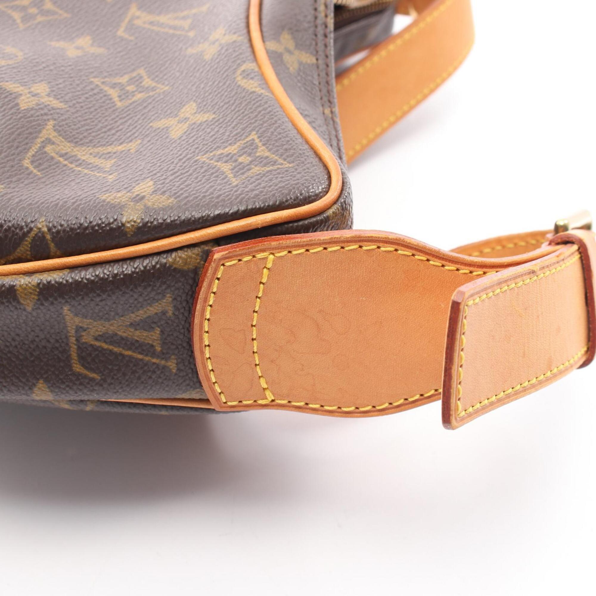 Louis Vuitton Brown Monogram Coated Canvas Leather Handbag Shoulder Bag (Pre-Owned)