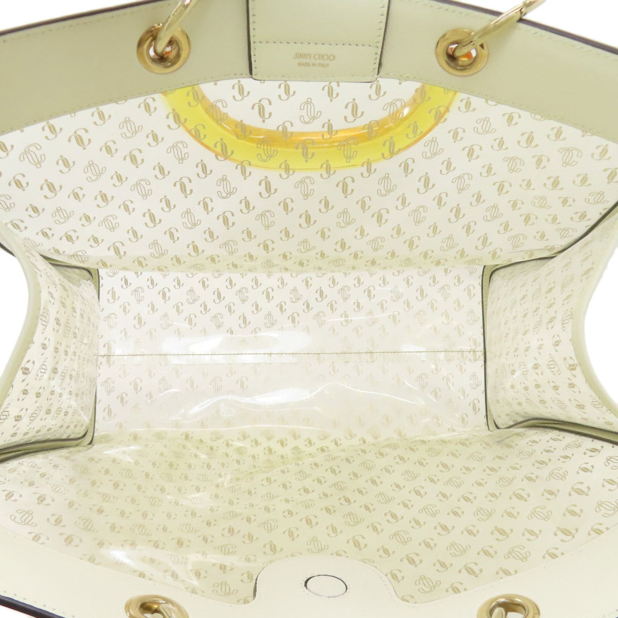 Jimmy Choo Clear White Vinyl Handbag Pouch (Pre-Owned)
