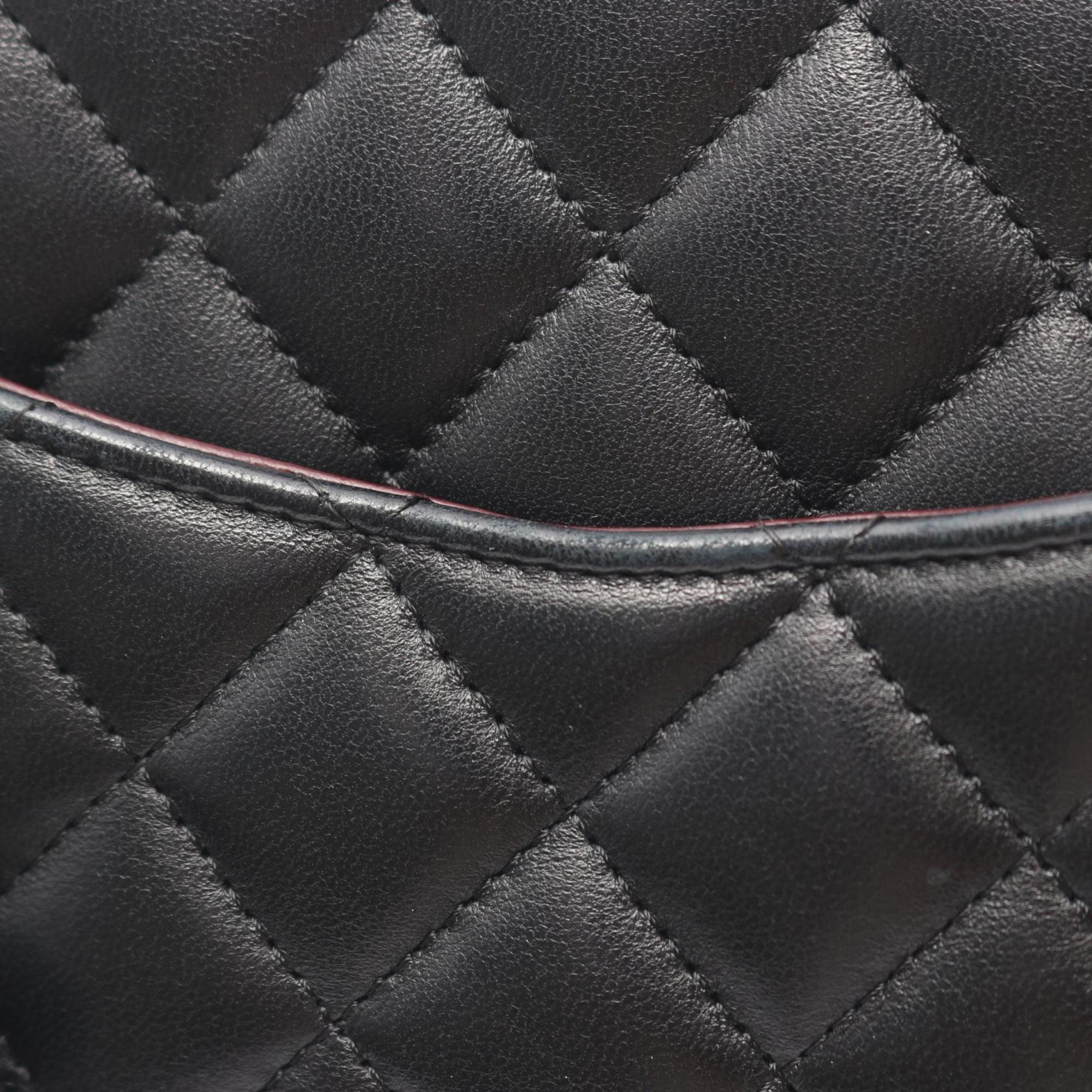 Chanel Black Leather Handbag Shoulder Bag (Pre-Owned)
