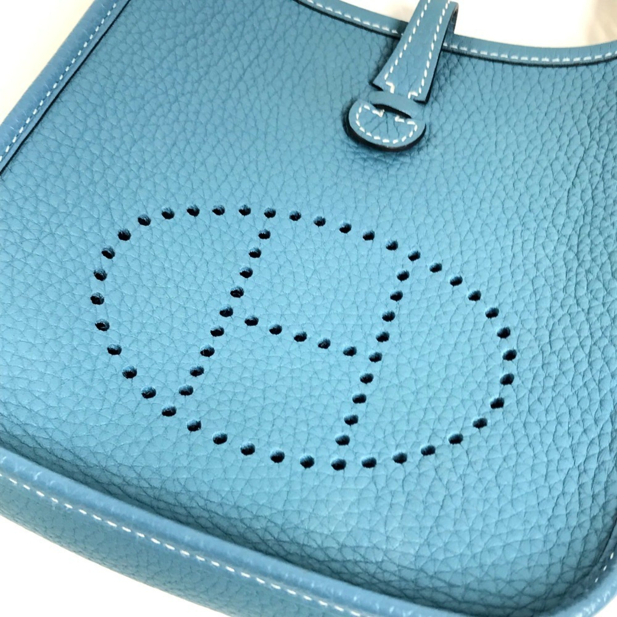 Hermes Blue Taurillon Clemence Leather Pochette Shoulder Bag (Pre-Owned)