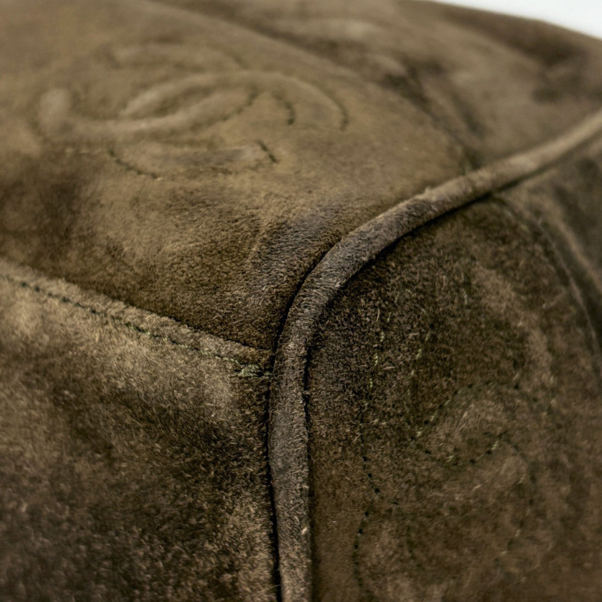 Chanel Khaki Suede Shoulder Bag (Pre-Owned)
