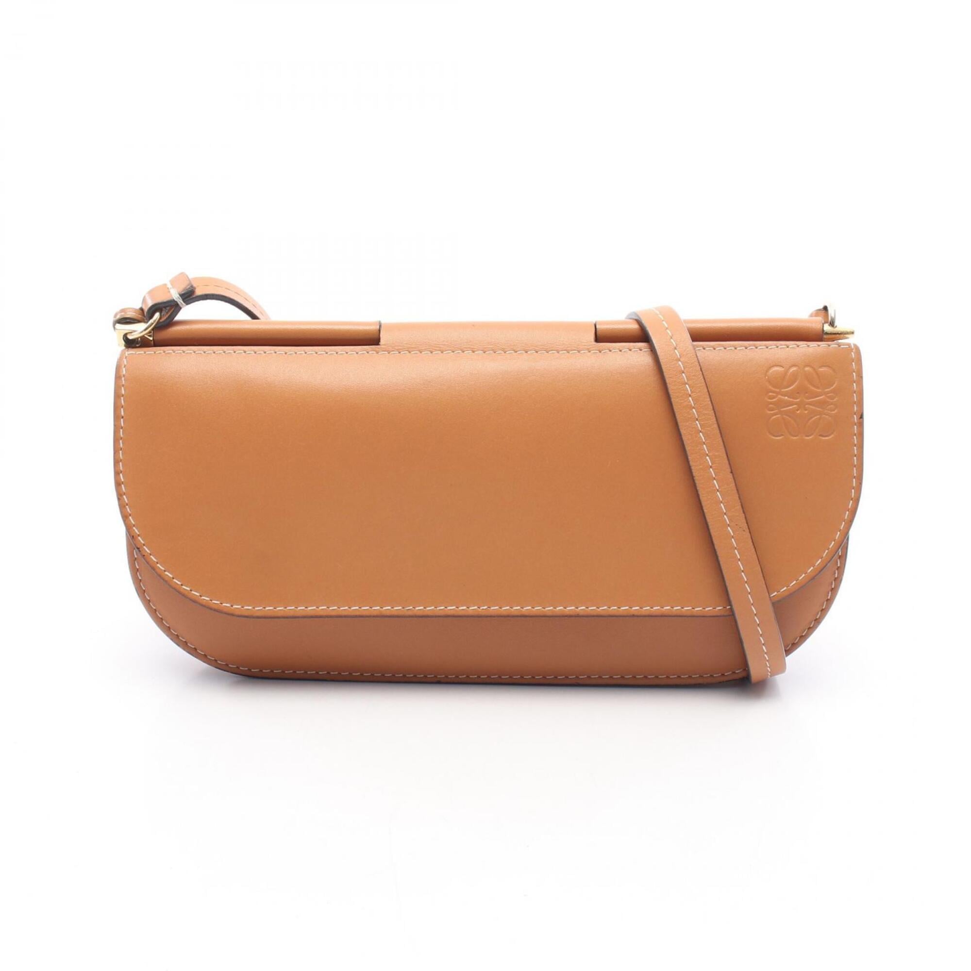 Loewe Brown Leather Handbag Shoulder Bag (Pre-Owned)