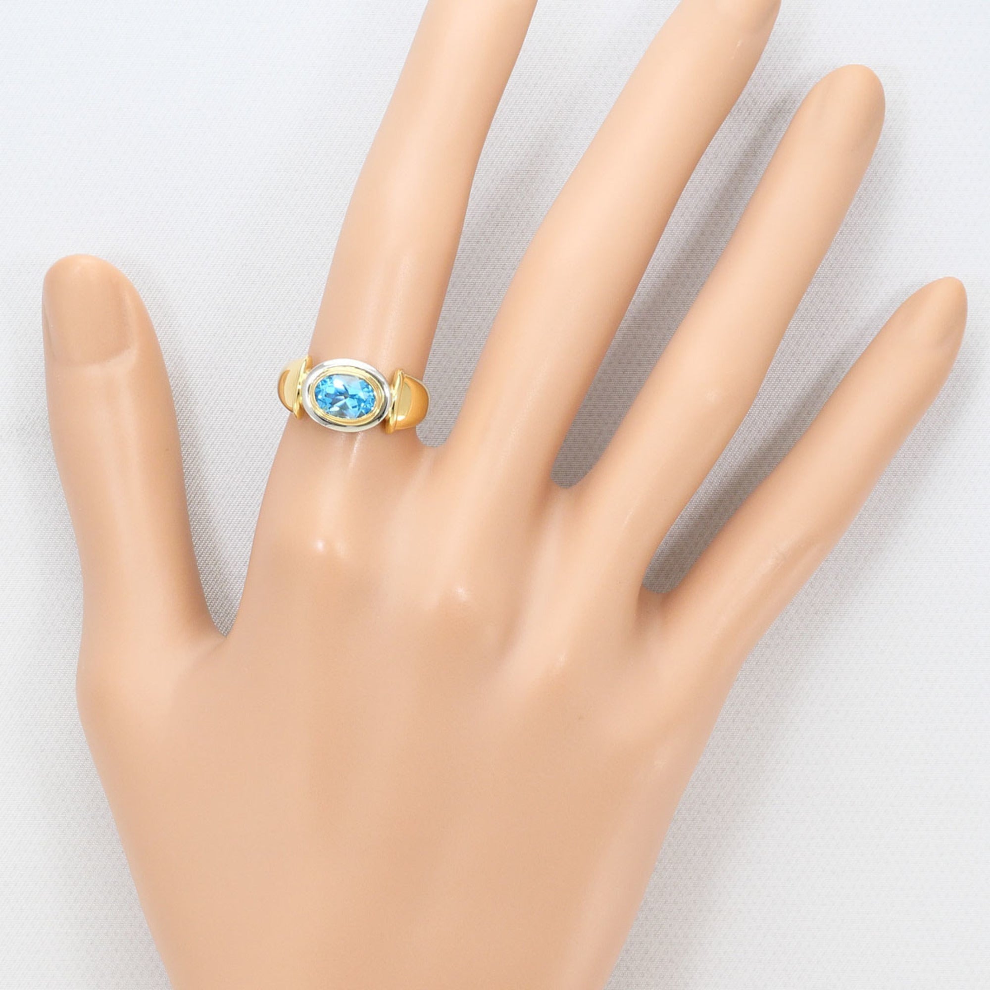 Unbranded Blue Yellow Gold Yellow Gold (18K) Platinum 900 Band Ring (Pre-Owned)