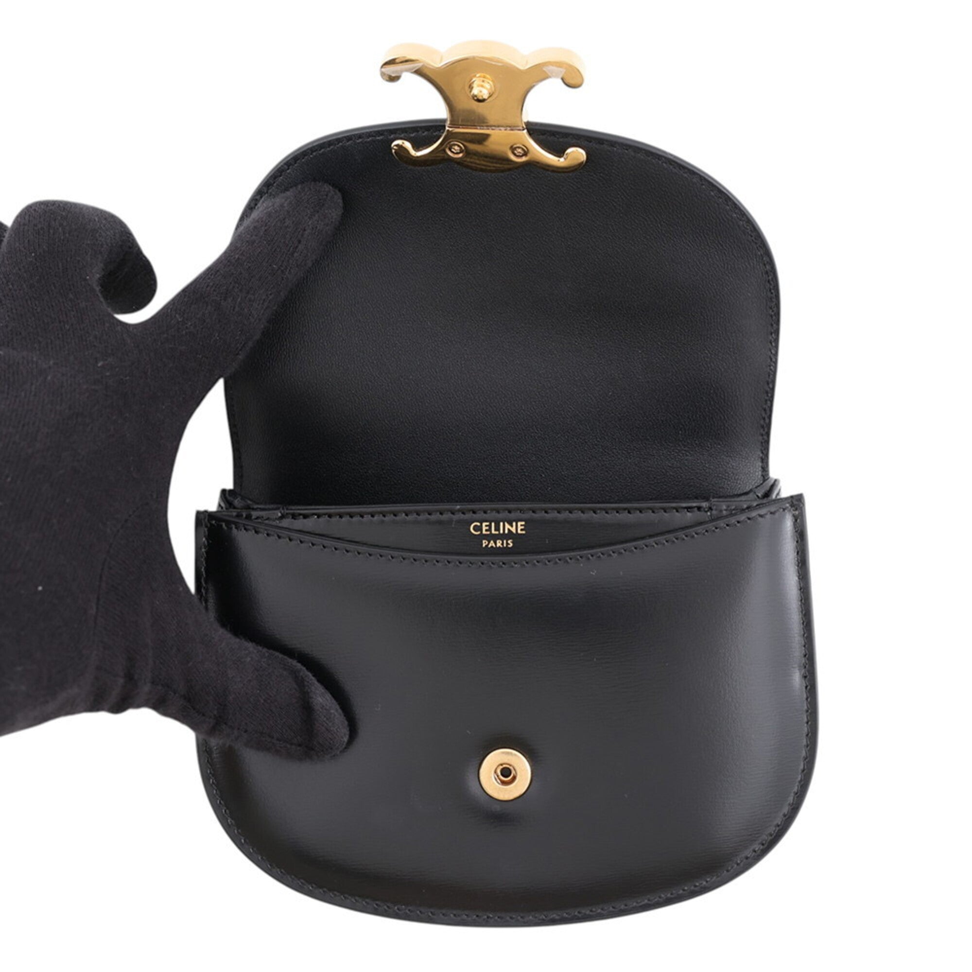 Celine Black Leather Handbag Shoulder Bag (Pre-Owned)