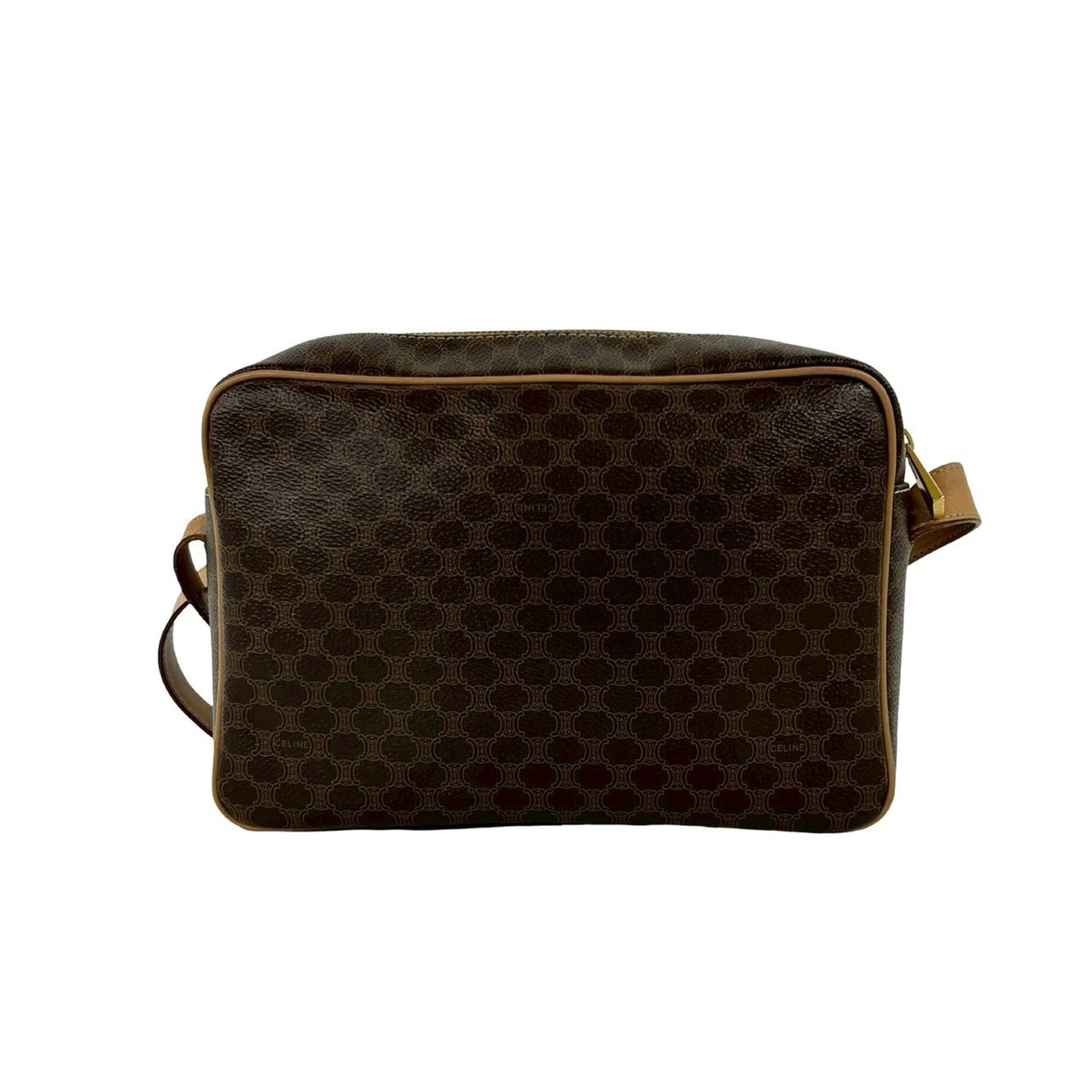 Celine Brown Leather Pvc Pochette Shoulder Bag (Pre-Owned)