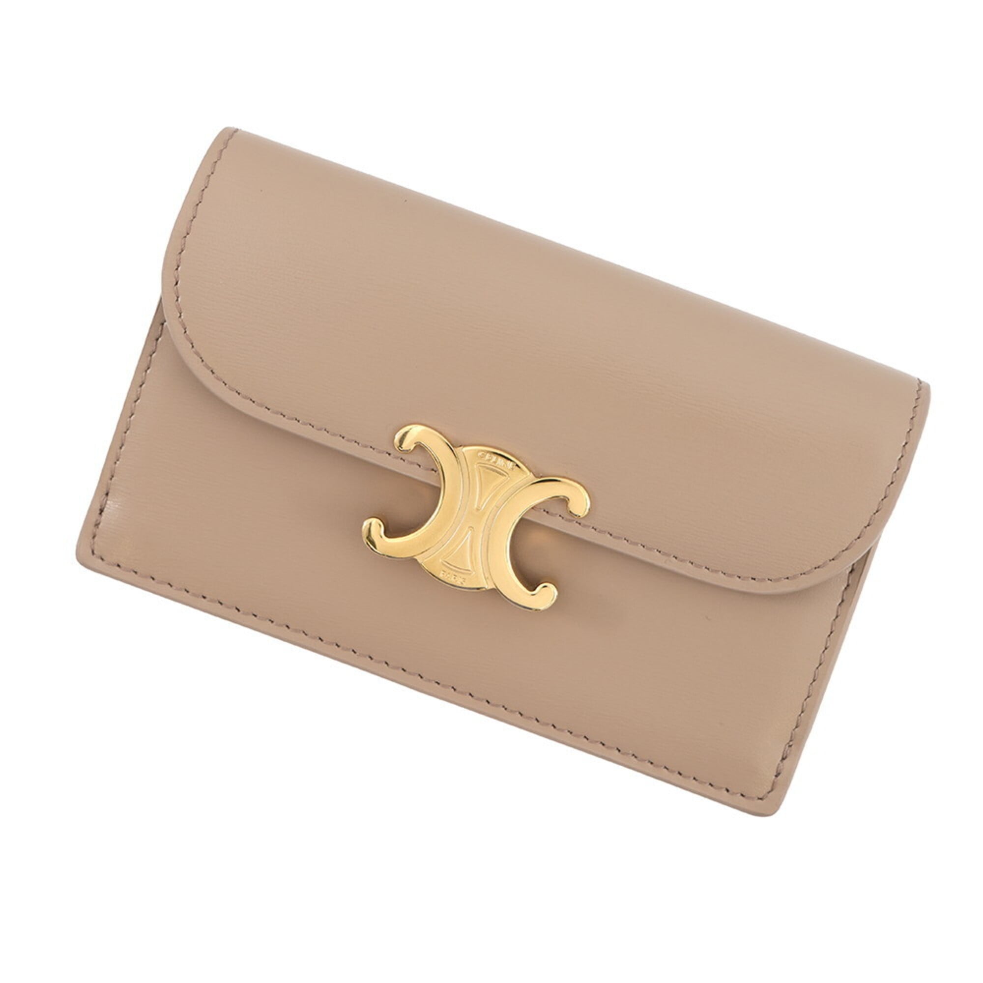Celine Beige Leather Coin Purse/Coin Case (Pre-Owned)