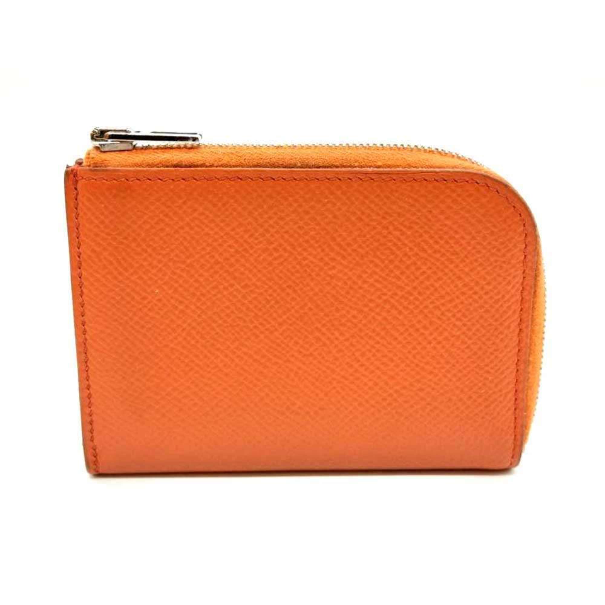 Hermes Orange Epsom Leather Coin Purse/Coin Case (Pre-Owned)