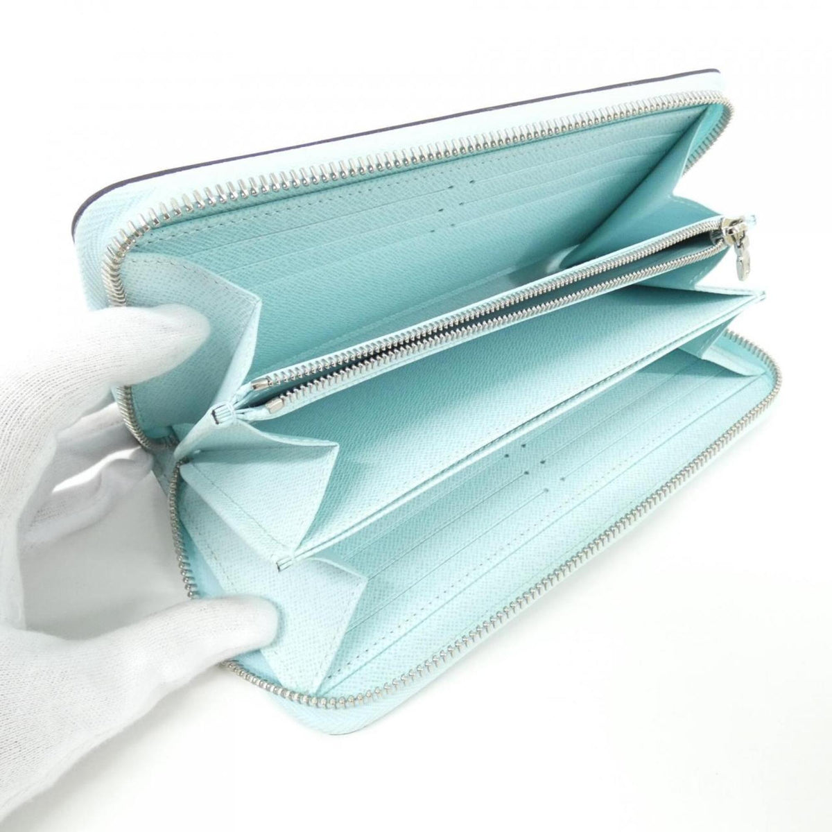 Louis Vuitton Blue Leather Long Wallet (Bi-Fold) (Pre-Owned)