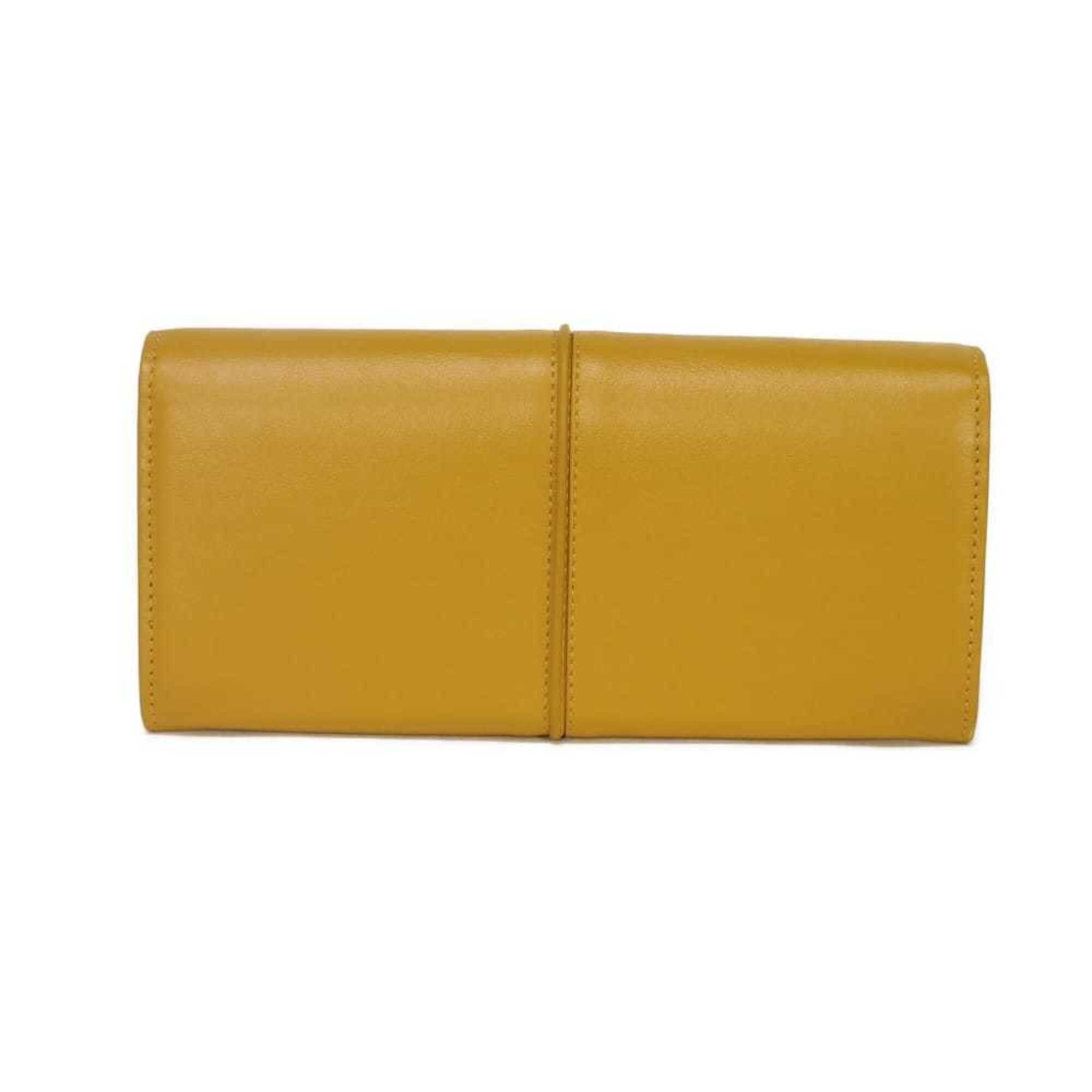 Tod's Mustard Yellow Leather Long Wallet (Bi-Fold) (Pre-Owned)