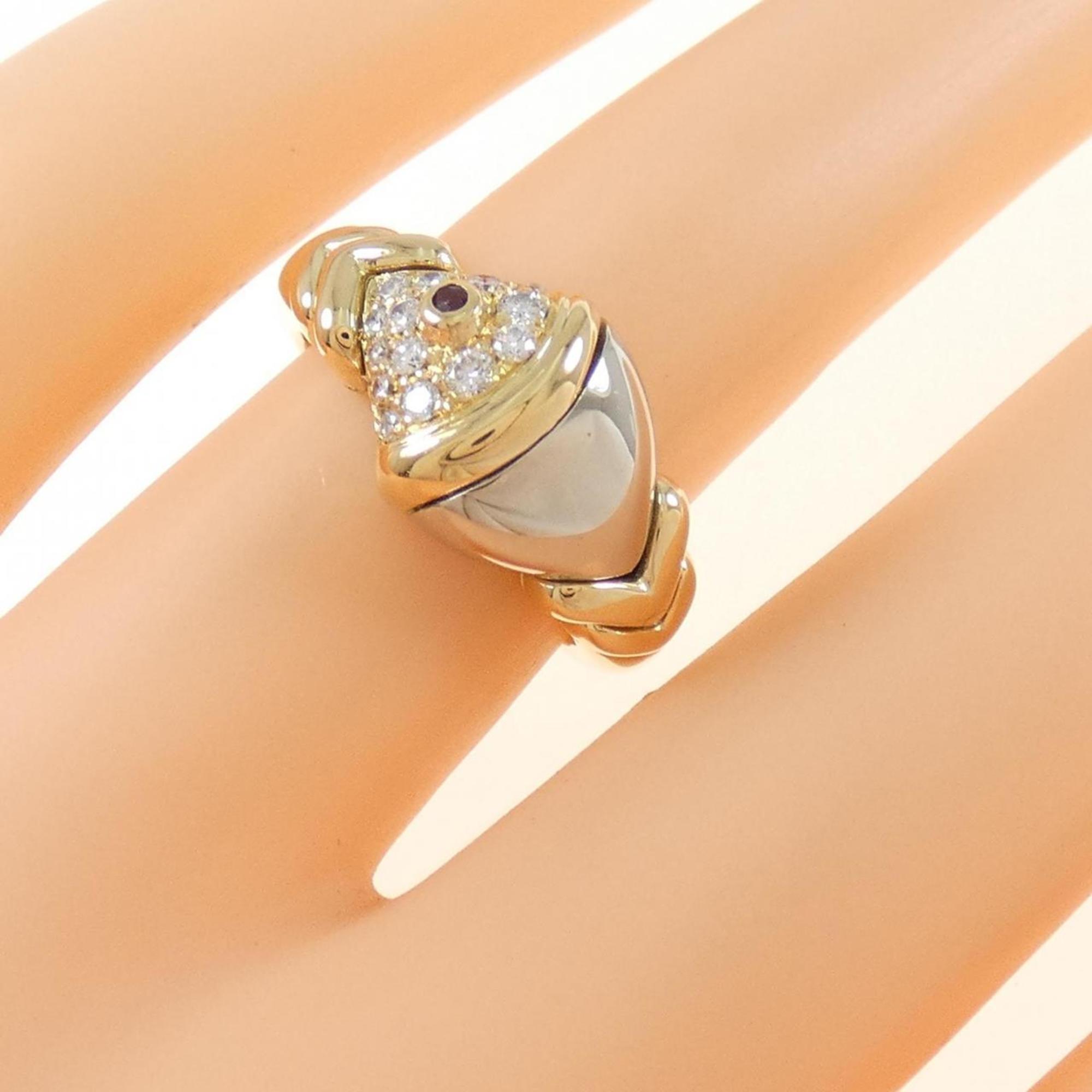 Bvlgari White Gold Yellow Gold White Gold (18K) Yellow Gold (18K) Band Ring (Pre-Owned)