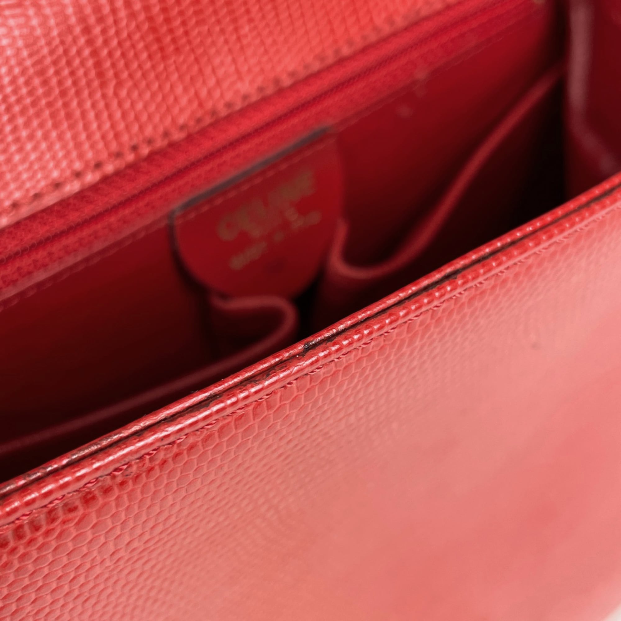 Celine Red Color Leather Handbag Shoulder Bag (Pre-Owned)