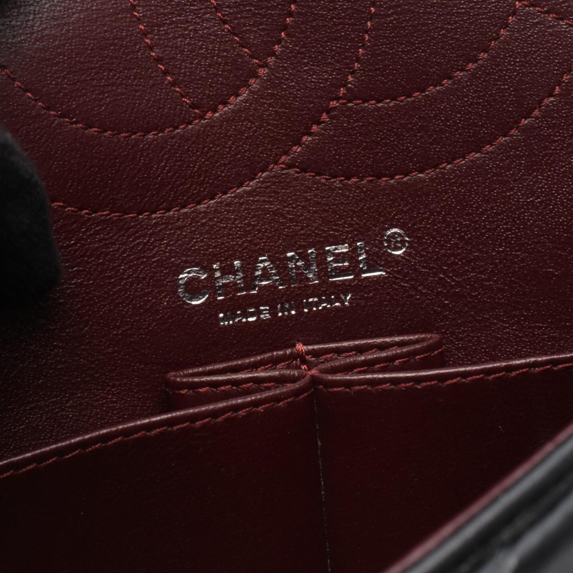 Chanel 2.55 Black Leather Shoulder Bag (Pre-Owned)