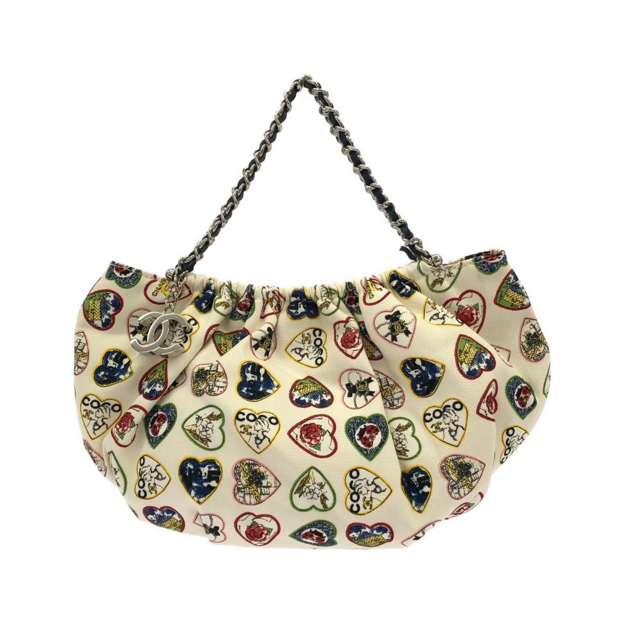 Chanel Ivory Canvas Handbag (Pre-Owned)