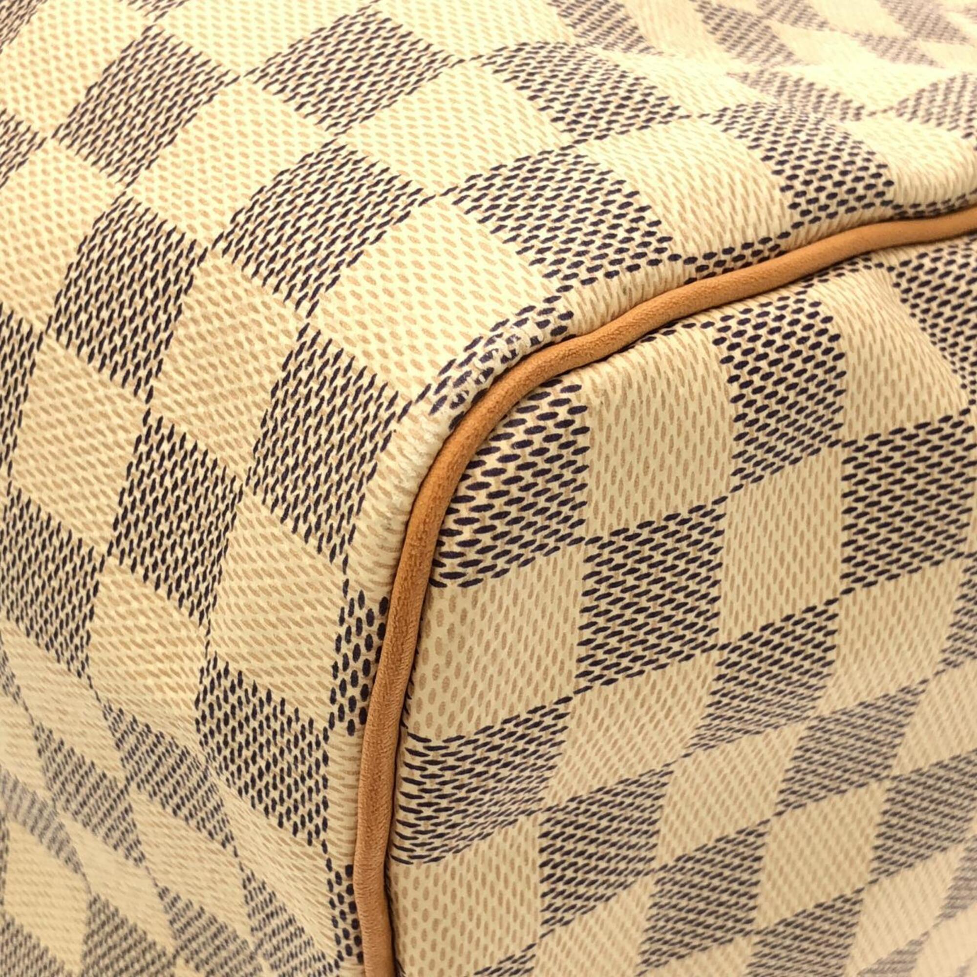 Louis Vuitton Azur Beige White Coated Canvas Boston Bag (Pre-Owned)