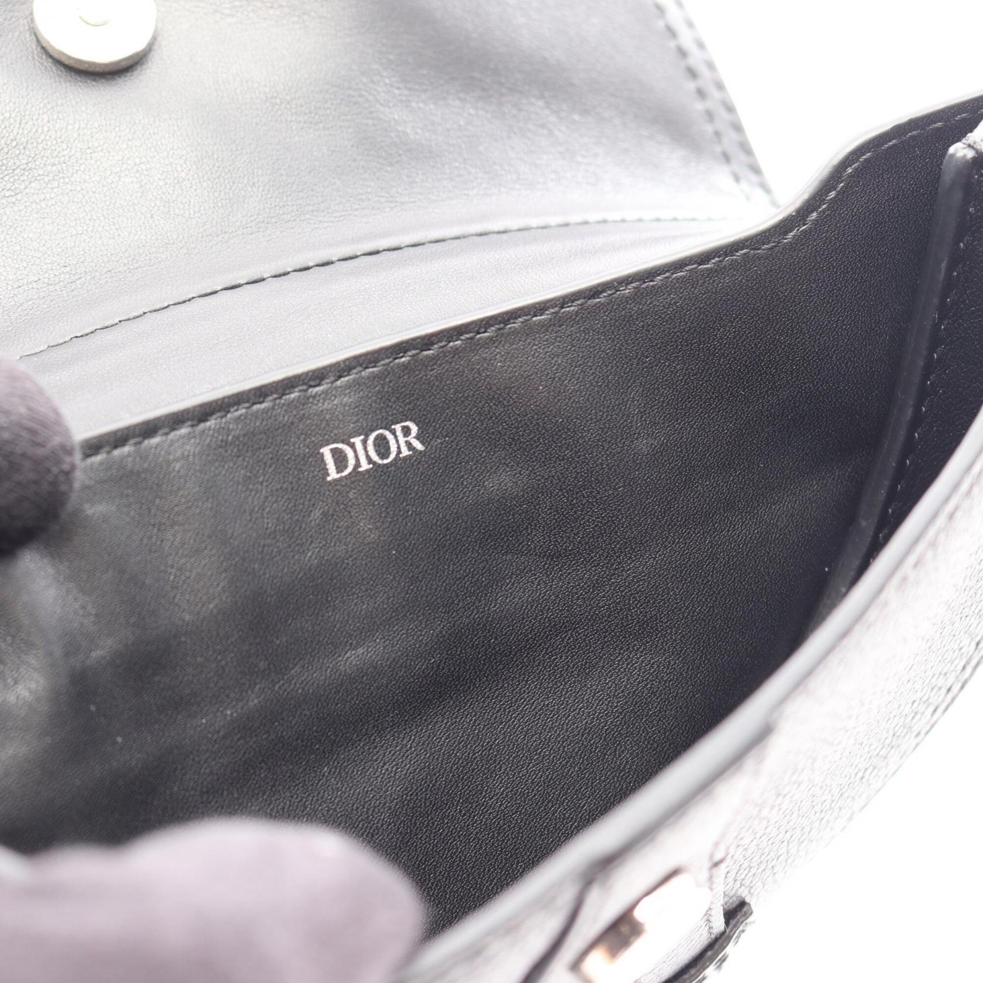 Christian Dior Black Leather Fanny Pack Handbag Saddle Bag (Pre-Owned)